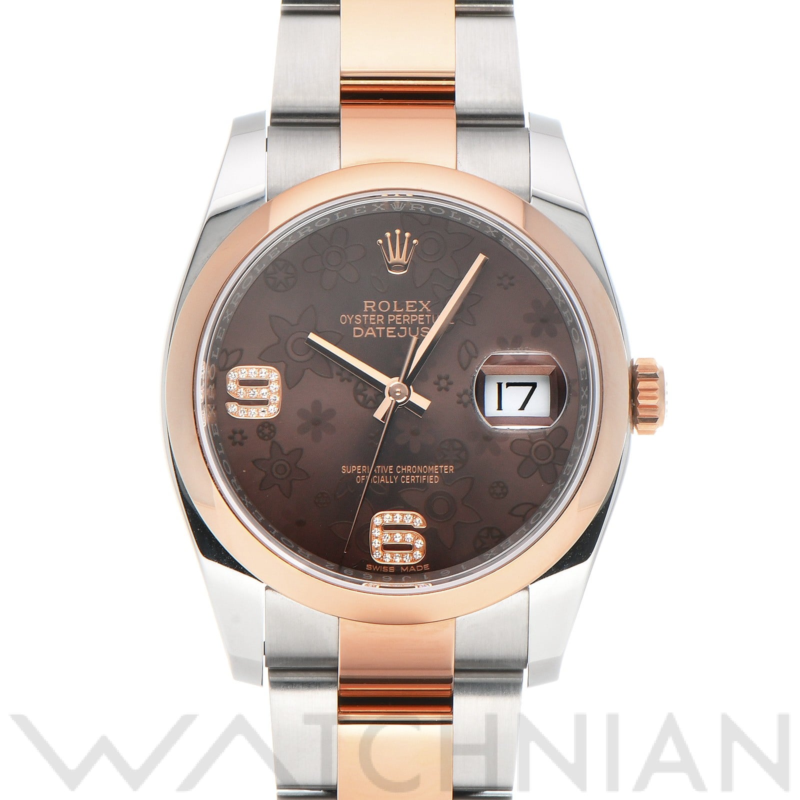 ロレックス デイトジャスト 36 116201 チョコレートブラウン/ダイヤモンド メンズ 時計 【中古】【wristwatch】