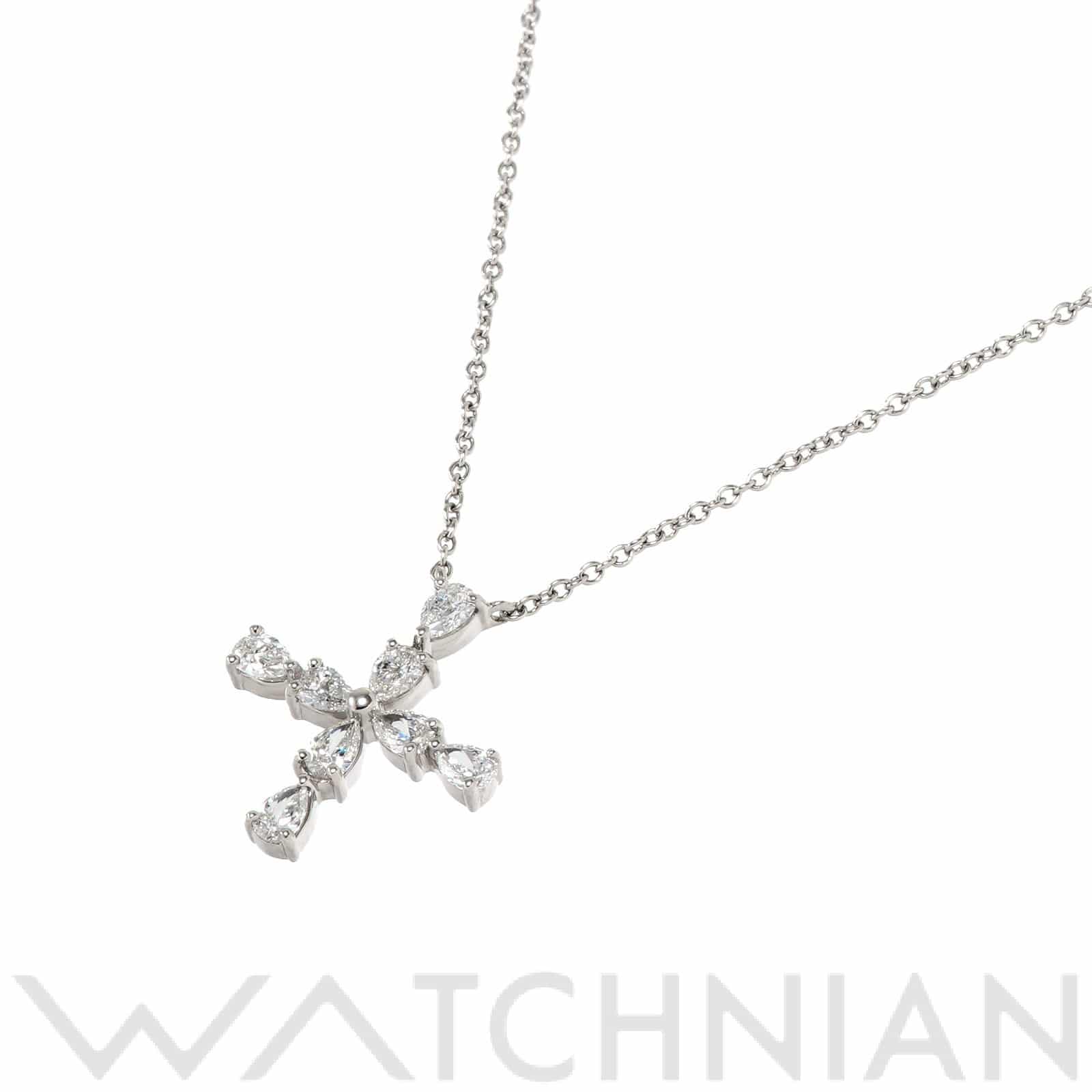 ハリー ウィンストン ペアシェイプ ミニクロス ペンダント ネックレス PEDPREMCPM Pt950プラチナ/ダイヤモンド レディース ジュエリー 【中古】【jewelry】