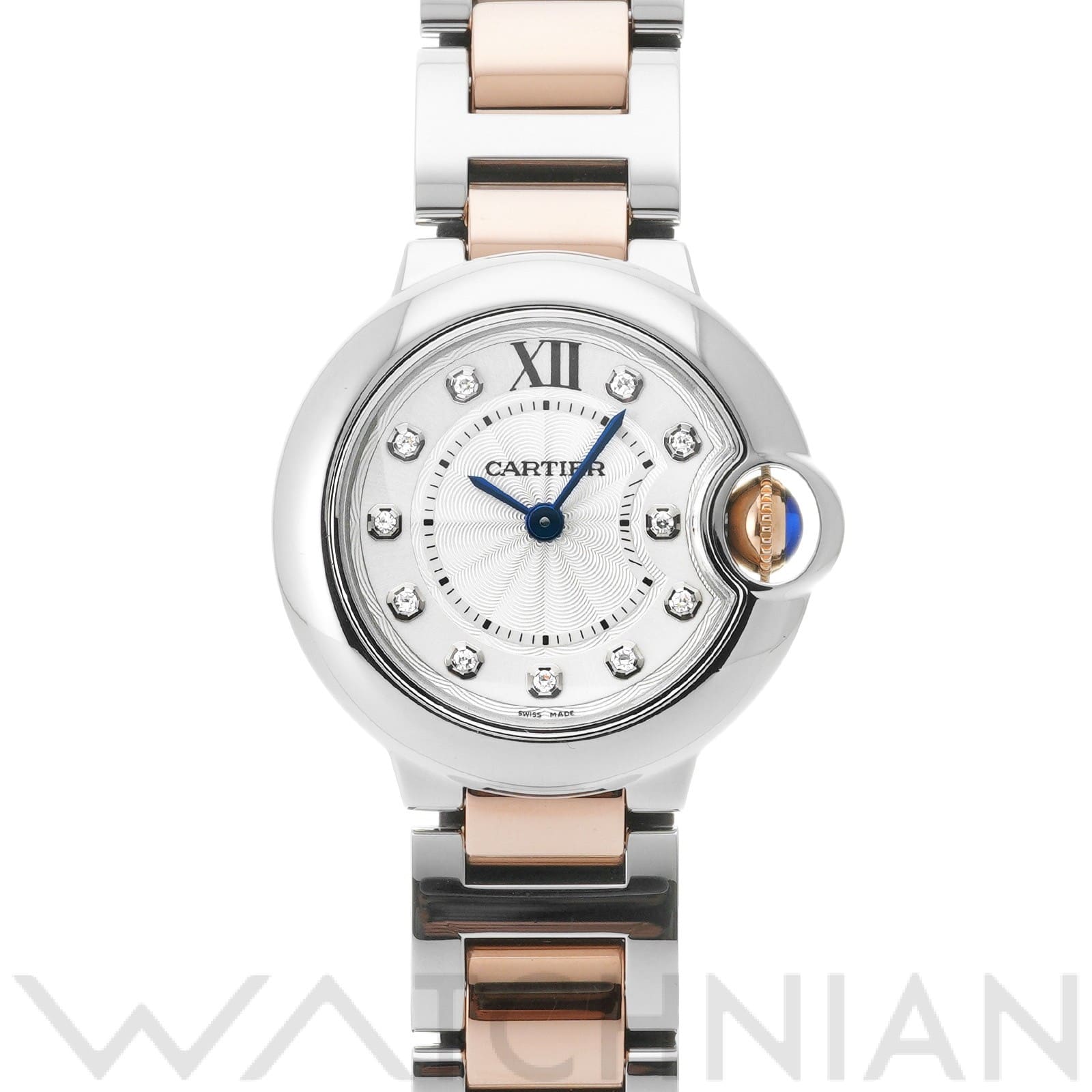 カルティエ / CARTIER バロンブルー 28mm WE902030 シルバー/ダイヤモンド レディース 時計 【中古】【wristwatch】
