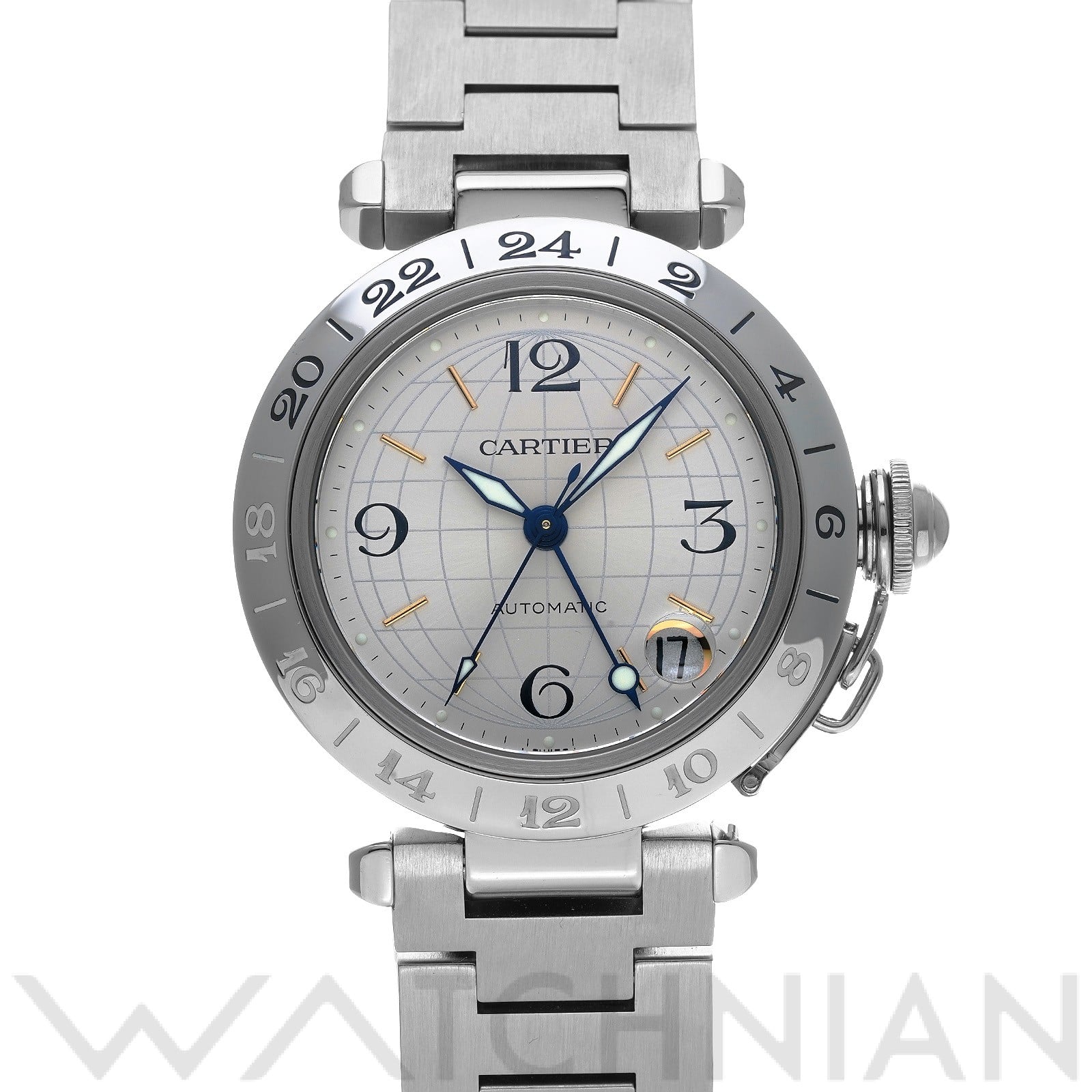 カルティエ / CARTIER パシャC メリディアン GMT W31029M7 シルバー ユニセックス 時計 【中古】【wristwatch】