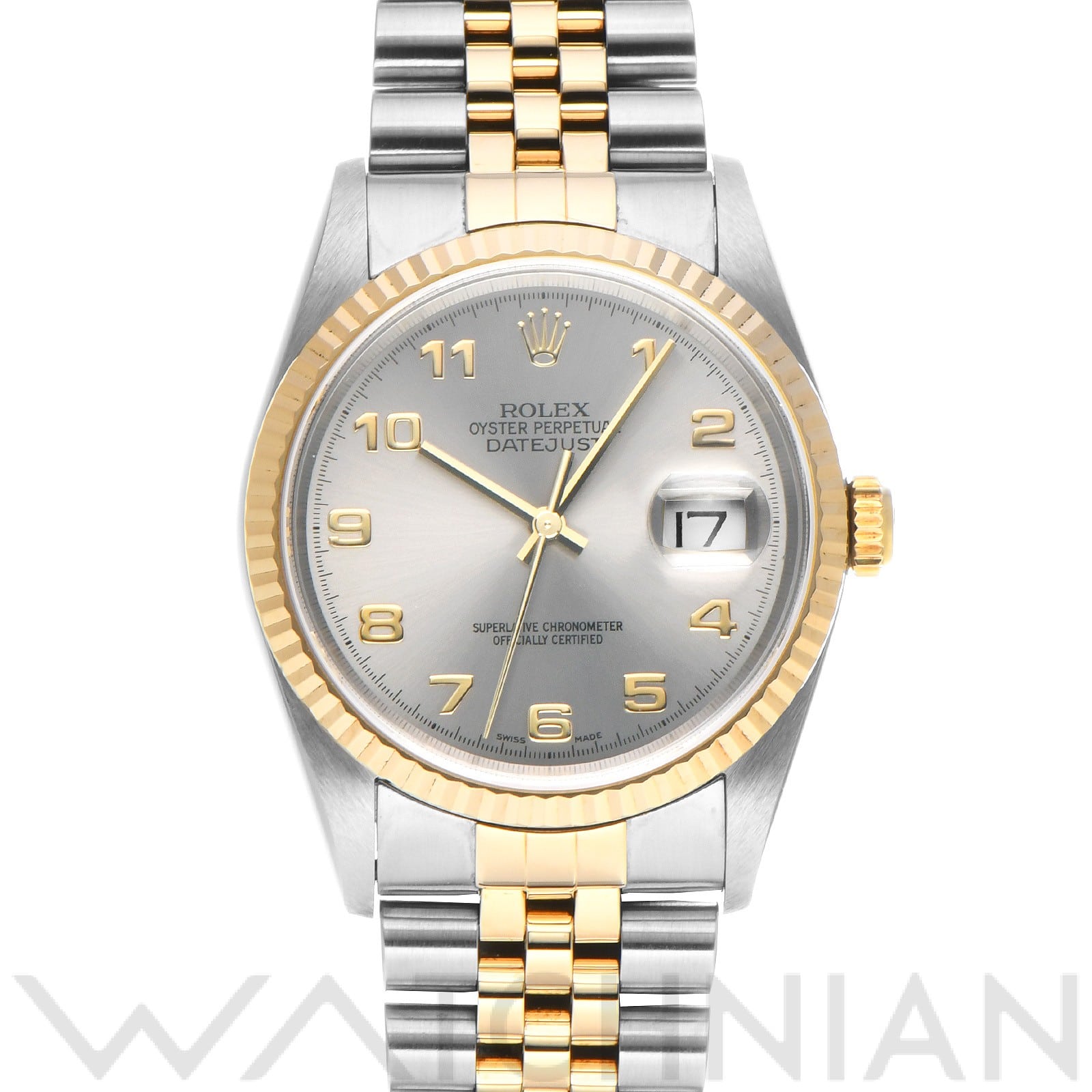 ロレックス デイトジャスト 16233 グレー メンズ 時計 【中古】【wristwatch】