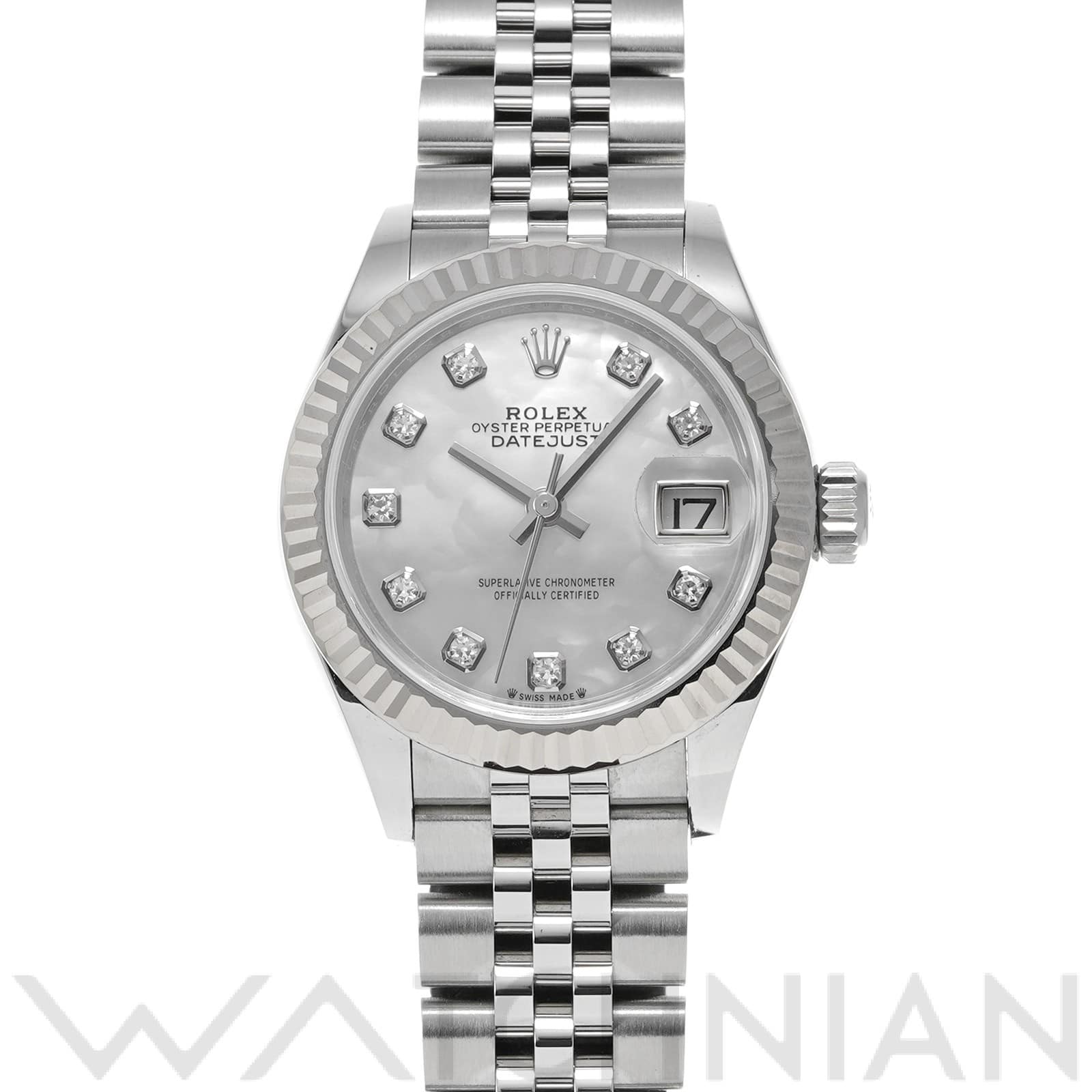 ロレックス レディ デイトジャスト 28 279174NG ホワイトシェル/ダイヤモンド レディース 時計 【中古】【wristwatch】