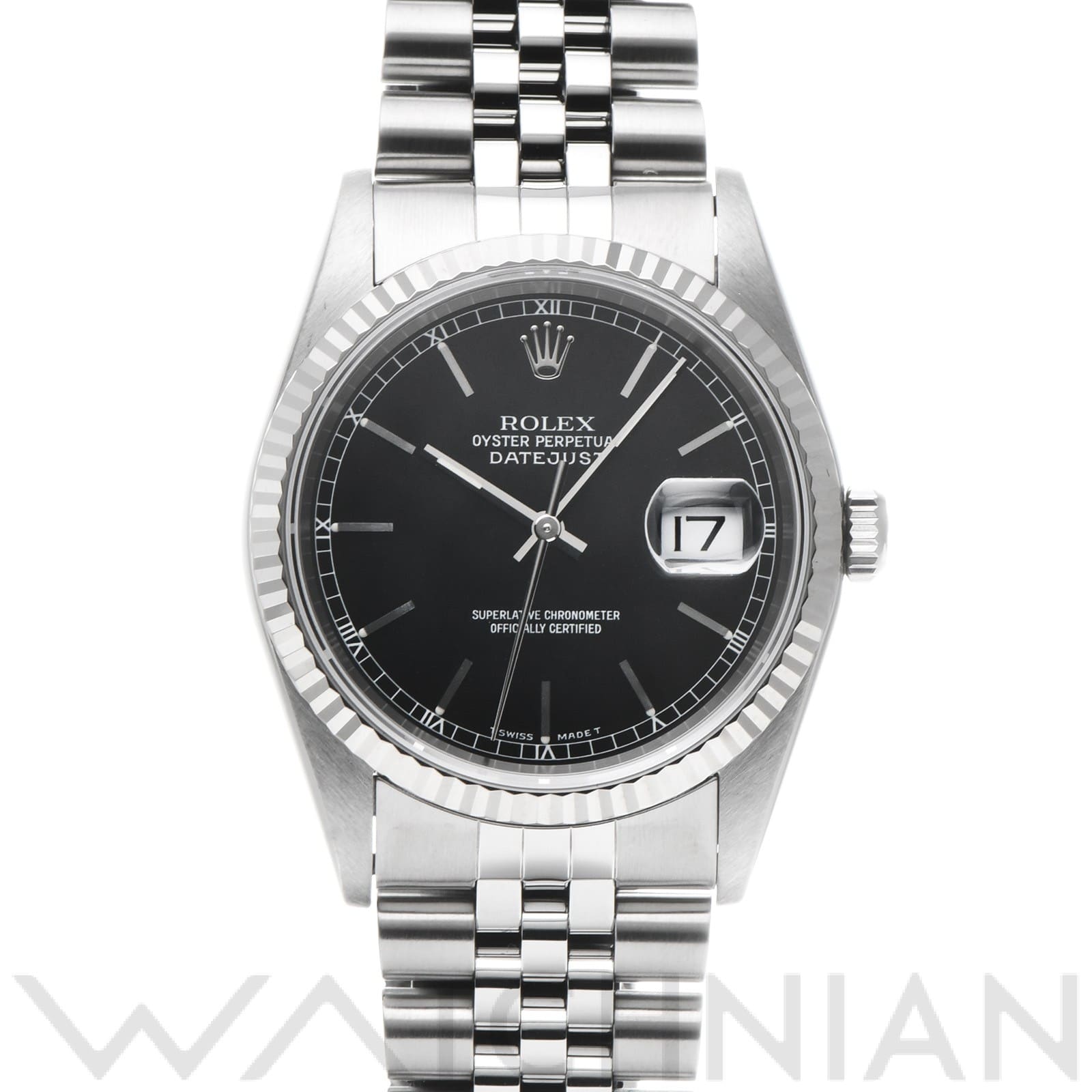 ロレックス デイトジャスト 16234 ブラック メンズ 時計 【中古】【wristwatch】