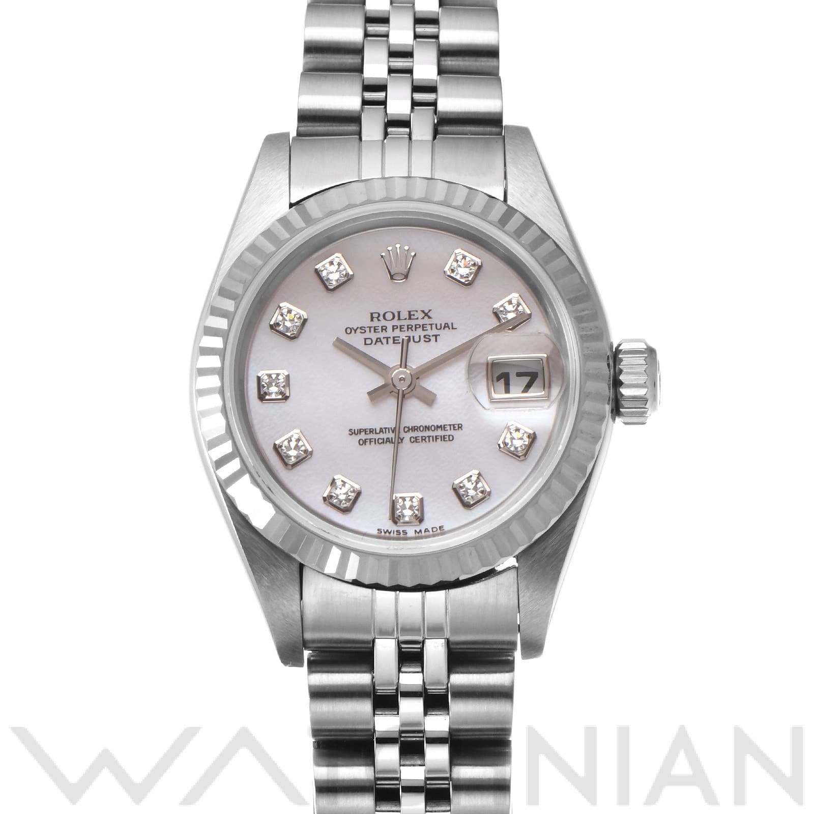 ロレックス デイトジャスト 79174NG ピンクシェル/ダイヤモンド レディース 時計 【中古】【wristwatch】