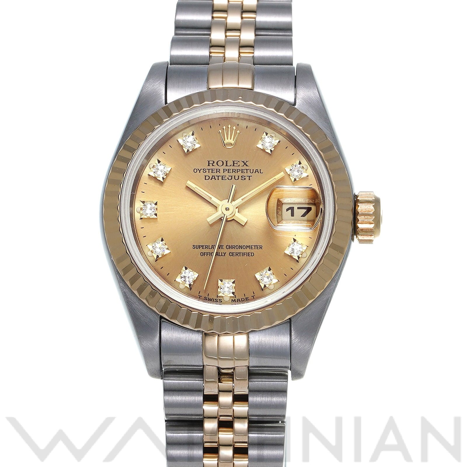 ロレックス デイトジャスト 26 69173G シャンパン/ダイヤモンド レディース 時計 【中古】【wristwatch】