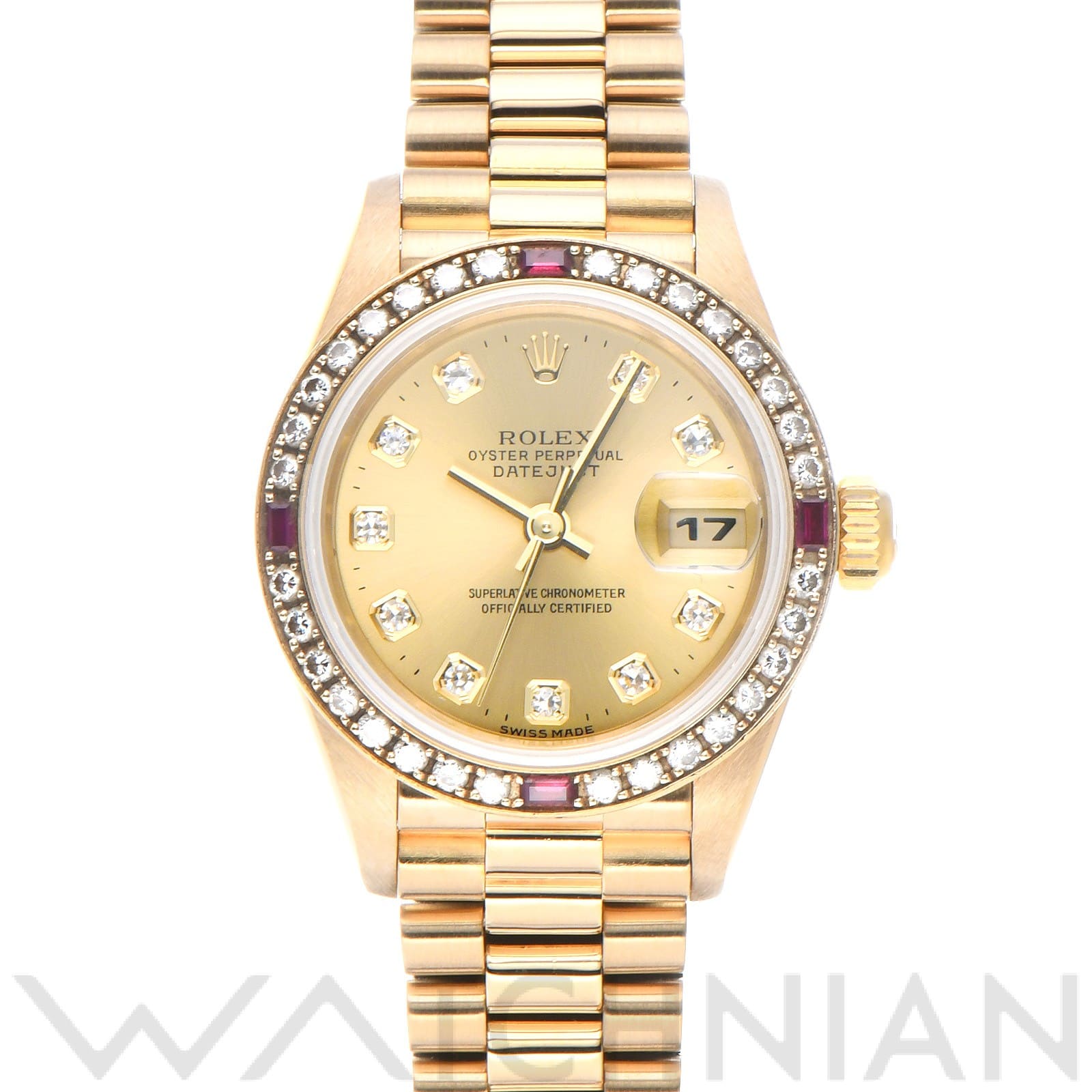 ロレックス デイトジャスト 26 69068G シャンパン/ダイヤモンド レディース 時計 【中古】【wristwatch】