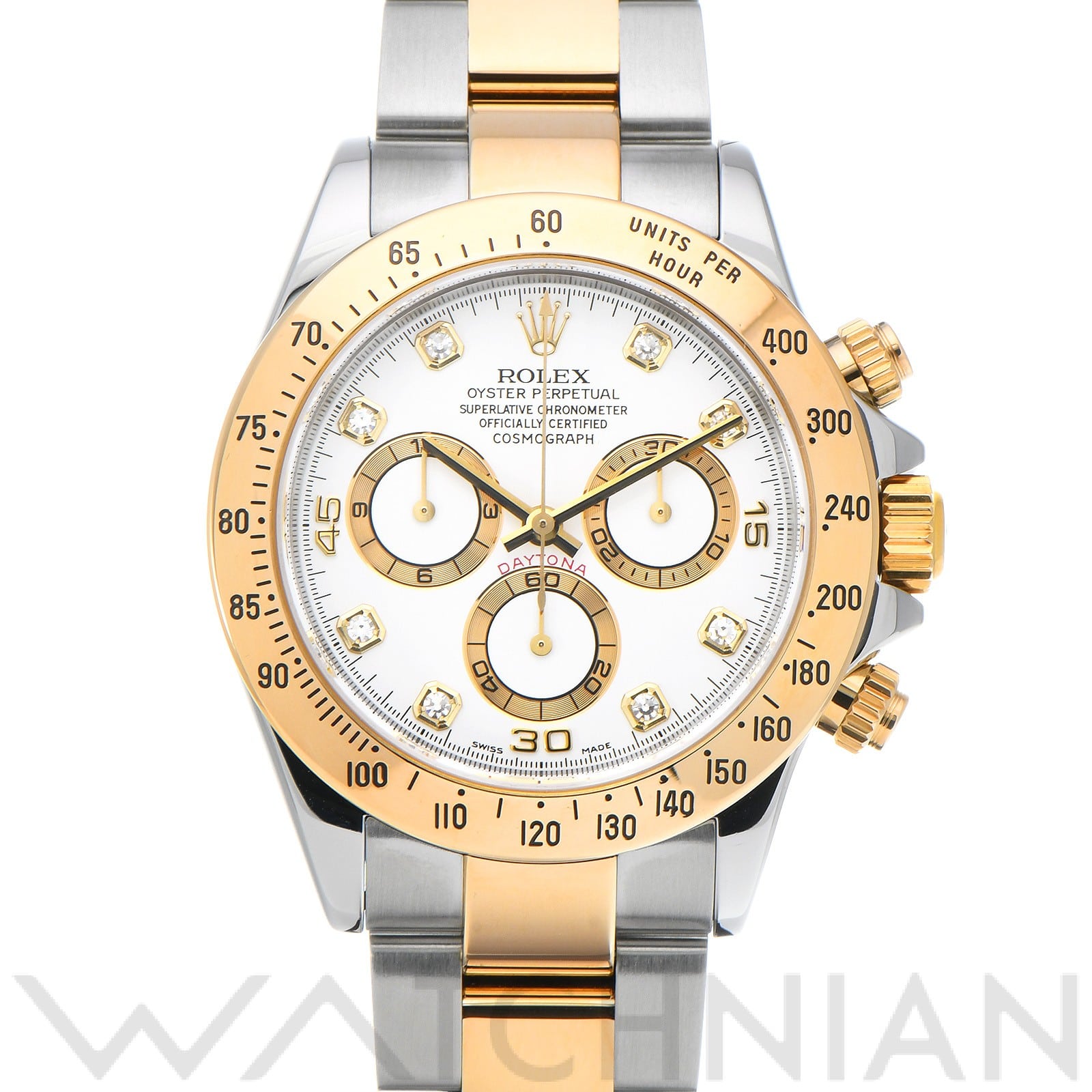 コスモグラフ デイトナ 16523G Y番(2003年頃製造) ホワイト/ダイヤモンド ロレックス ROLEX メンズ 【中古】