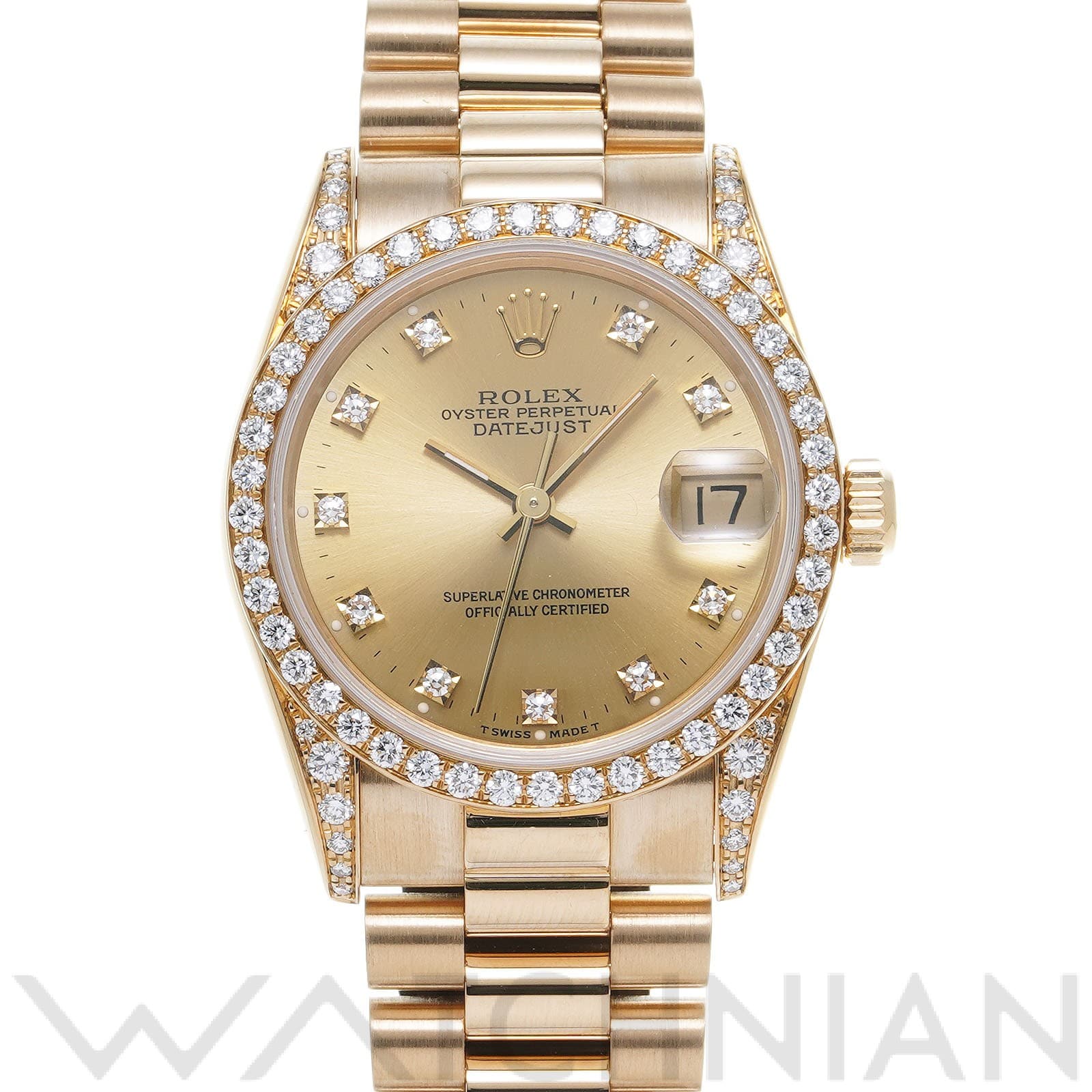 ロレックス デイトジャスト 31 68158G シャンパン/ダイヤモンド ユニセックス 時計 【中古】【wristwatch】