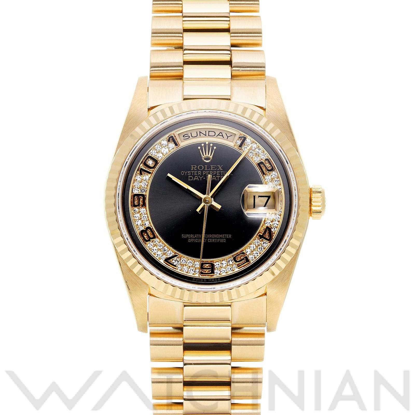 ロレックス デイデイト 36 18238MR グレー/ミリヤードダイヤモンド メンズ 時計 【中古】【wristwatch】