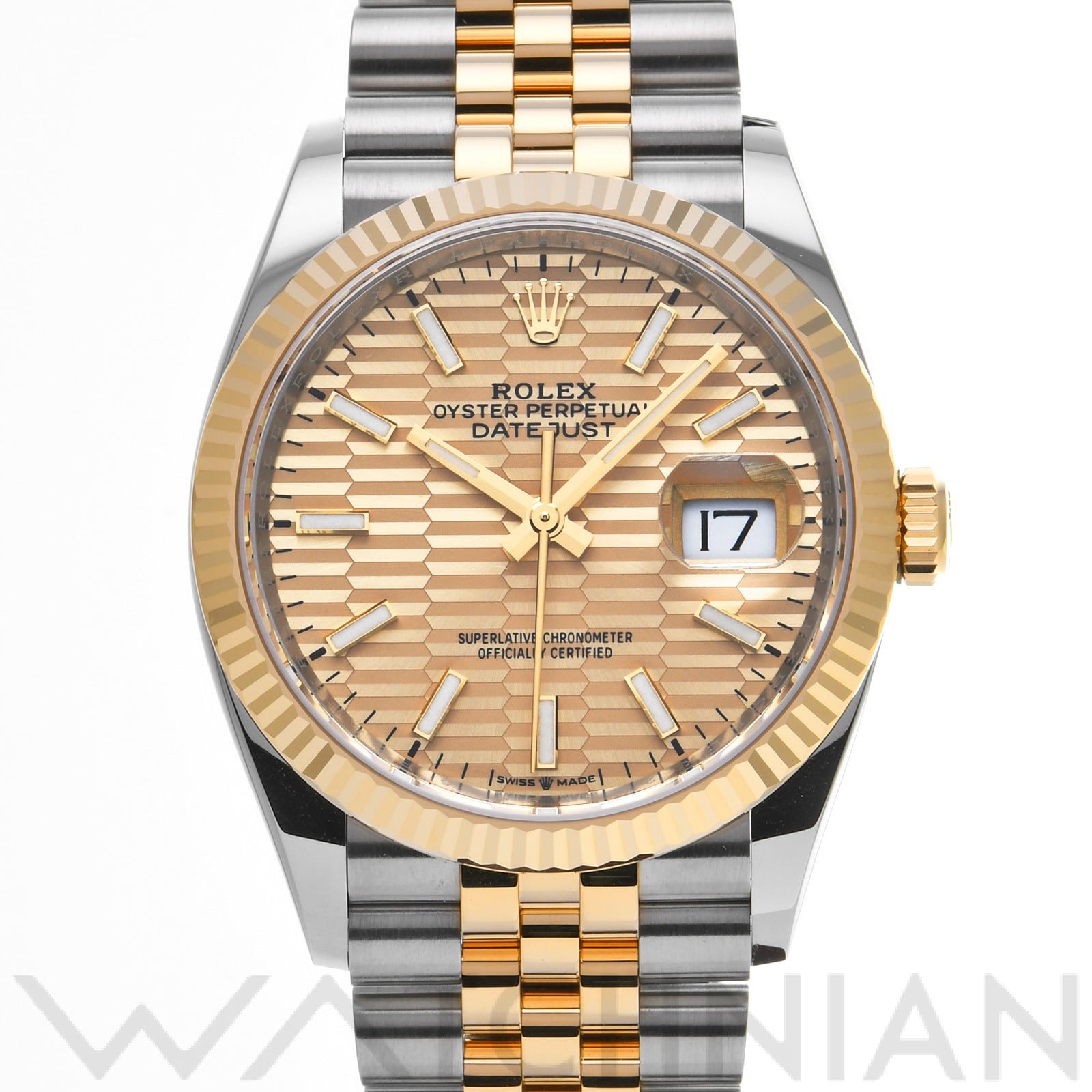 ロレックス デイトジャスト 36 126233 ゴールデン フルーテッドモチーフ メンズ 時計 【中古】【wristwatch】