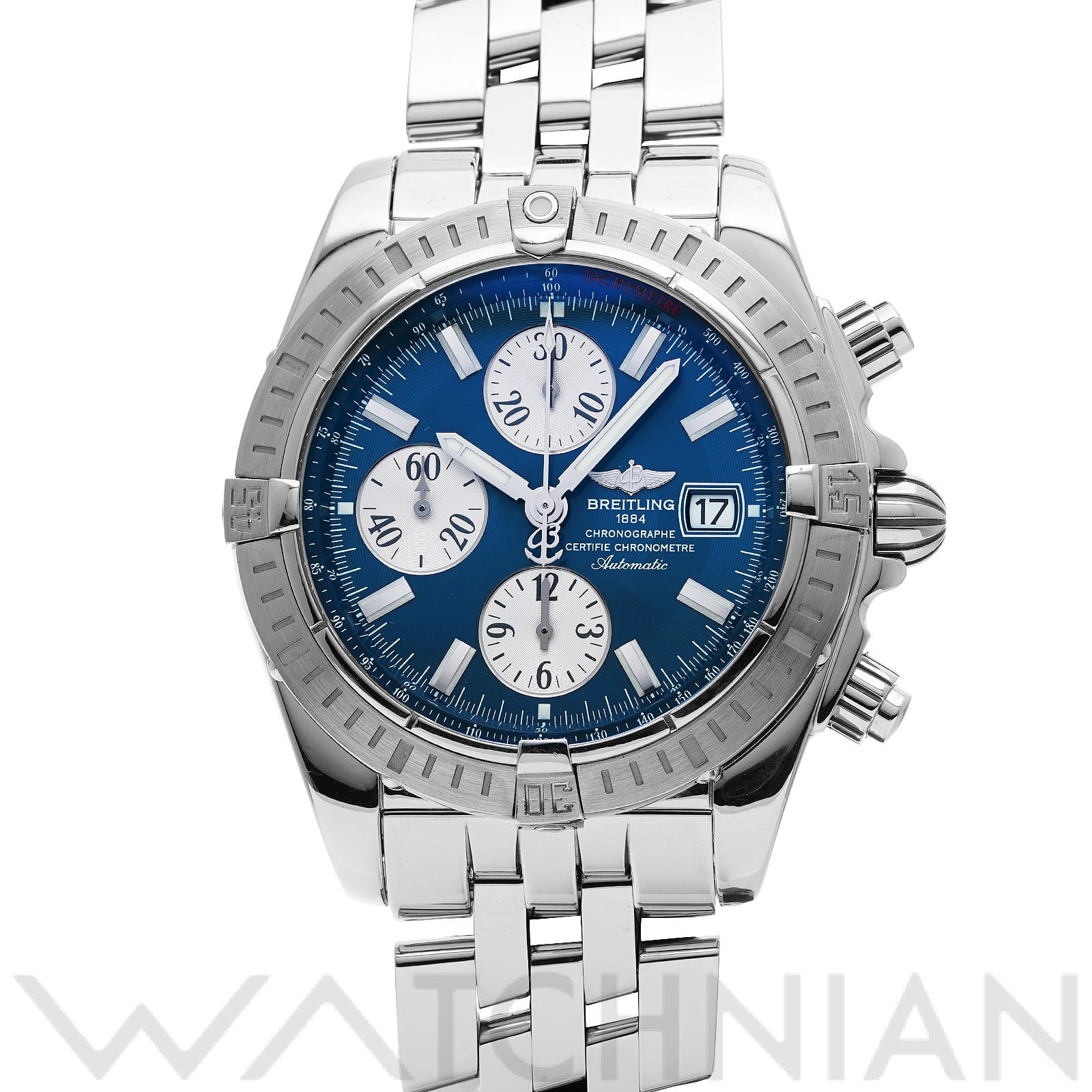 ブライトリング / BREITLING クロノマット エボリューション A156C45PA(A13356) ブルー/シルバー メンズ 時計 【中古】【wristwatch】