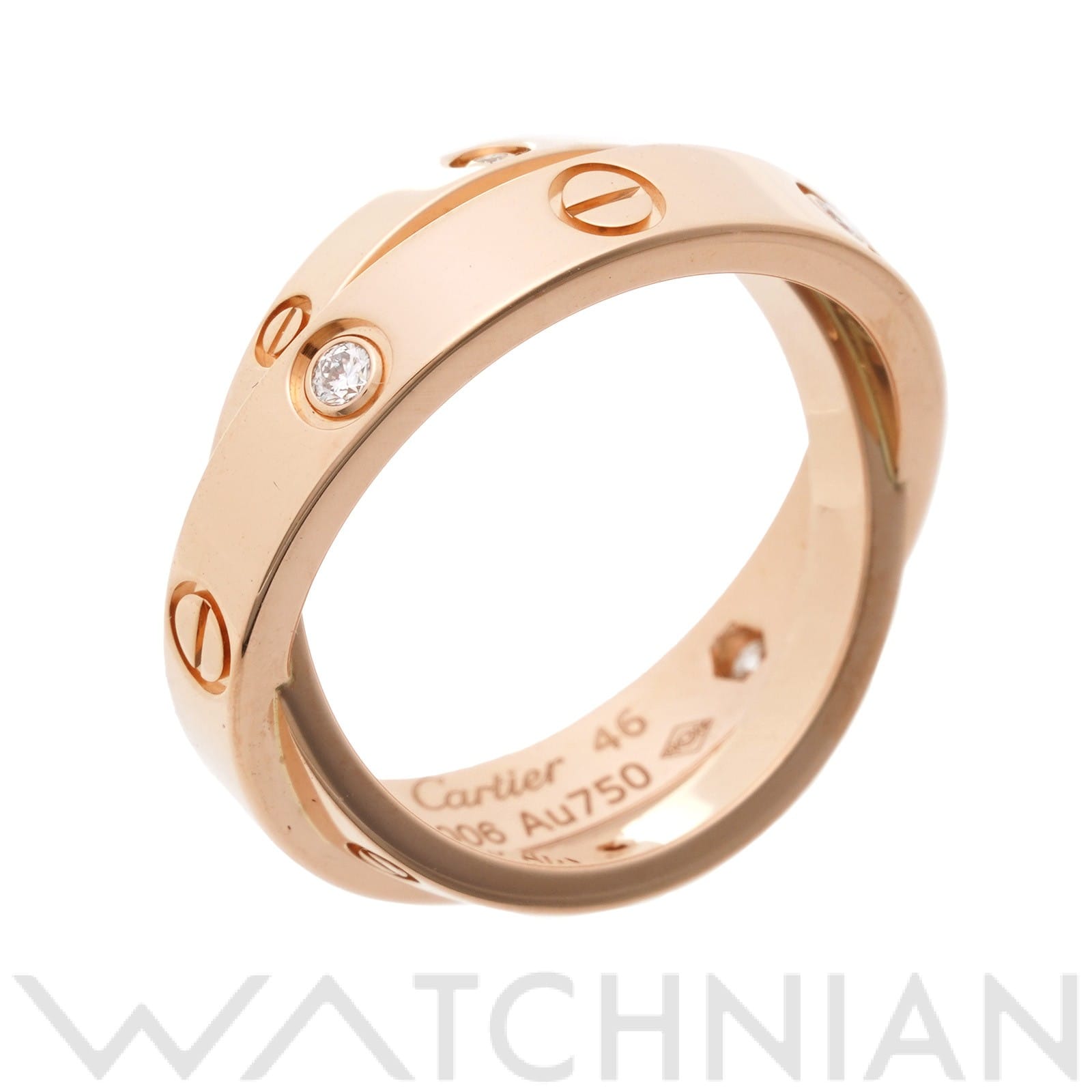 カルティエ ビーラブ リング 6Pダイヤモンド　#46(約7号) B4215600 K18ピンクゴールド PG/ダイヤモンド レディース ジュエリー 【中古】【jewelry】