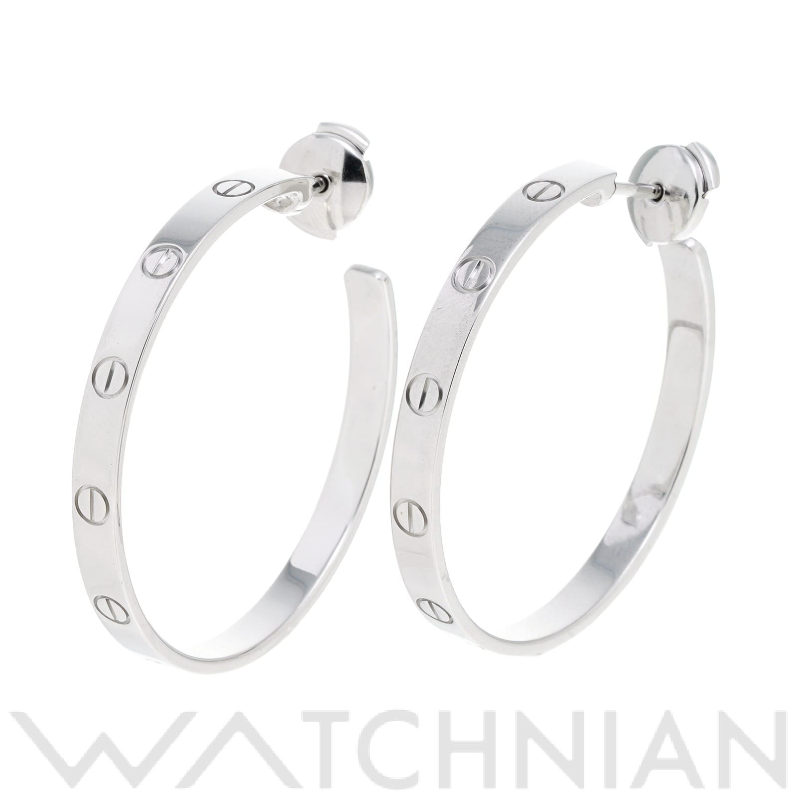 ブルガリ ラブ フープ ピアス K18ホワイトゴールド WG レディース ジュエリー 【中古】【jewelry】