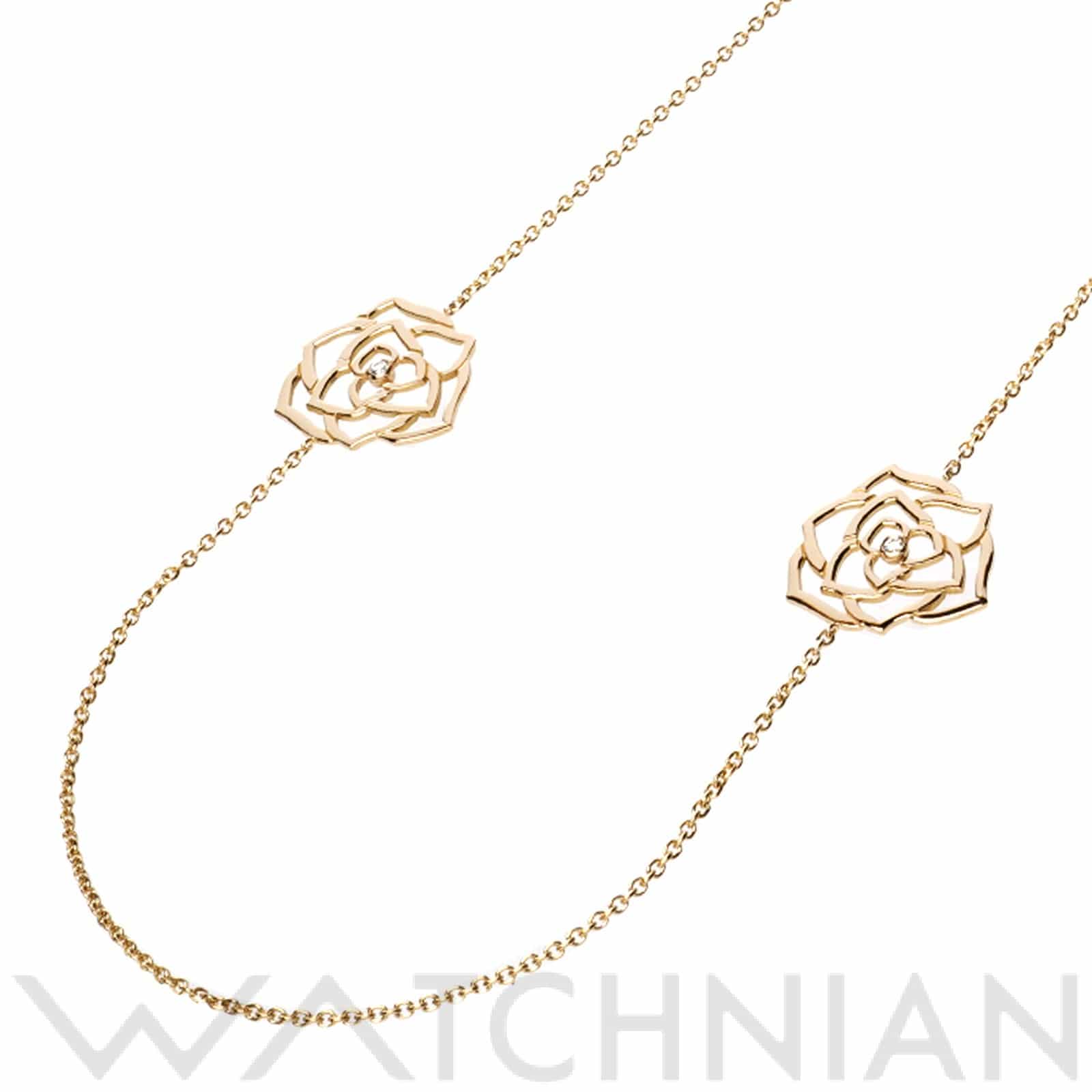 ピアジェ ローズ ロングネックレス G37U8403 K18イエローゴールド YG/ダイヤモンド レディース ジュエリー 【中古】【jewelry】