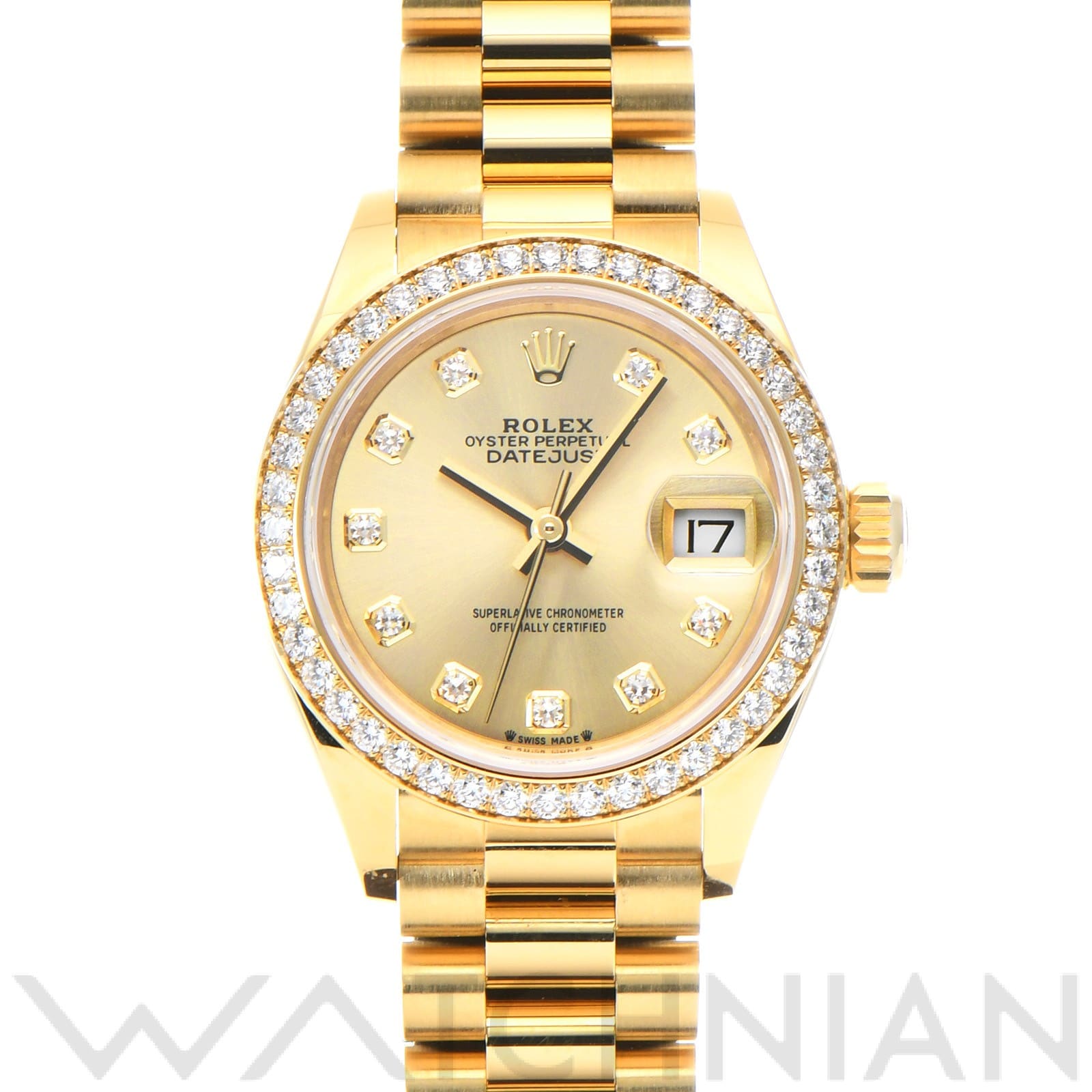 ロレックス レディ デイトジャスト 28 279138RBR シャンパン/ダイヤモンド レディース 時計 【中古】【wristwatch】