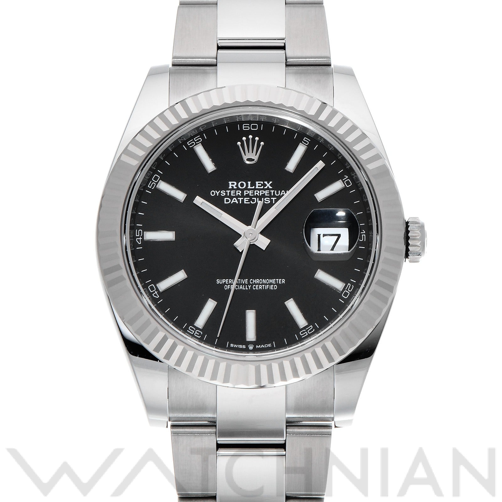 ロレックス デイトジャスト 41 126334 ブライトブラック メンズ 時計 【中古】【wristwatch】