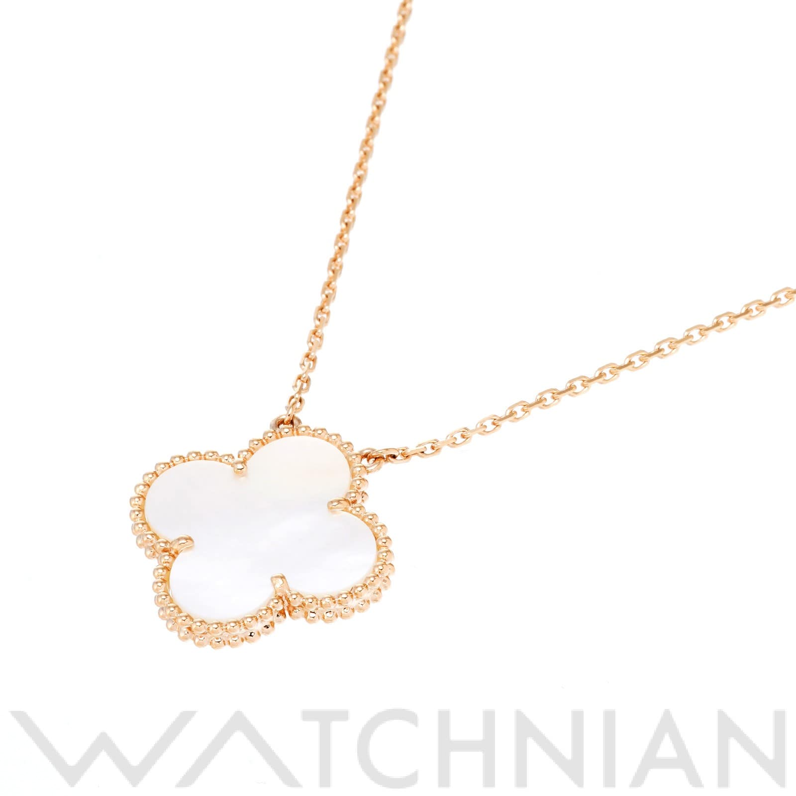 ヴァン クリーフ&アーペル マジック アルハンブラ ペンダント ネックレス K18ピンクゴールド PG/ホワイトシェル レディース ジュエリー 【中古】【jewelry】