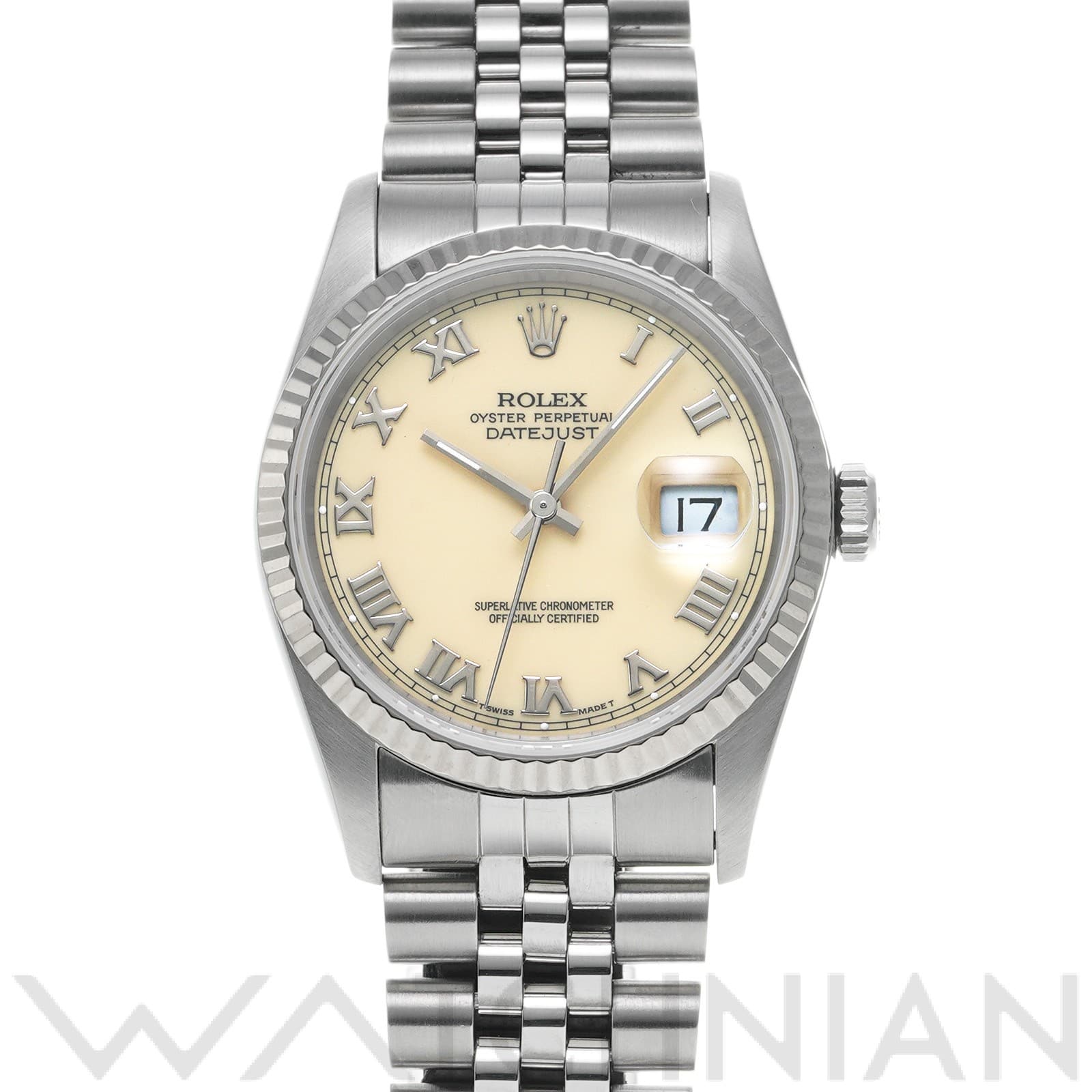 ロレックス デイトジャスト 16234 アイボリー メンズ 時計 【中古】【wristwatch】