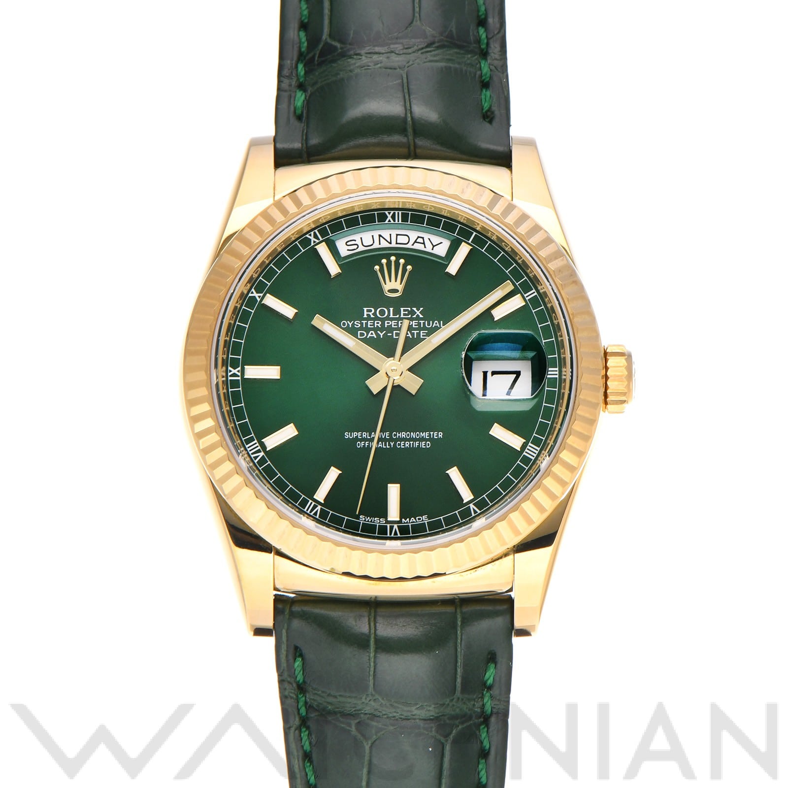 ロレックス デイデイト 36 118138 グリーン メンズ 時計 【中古】【wristwatch】