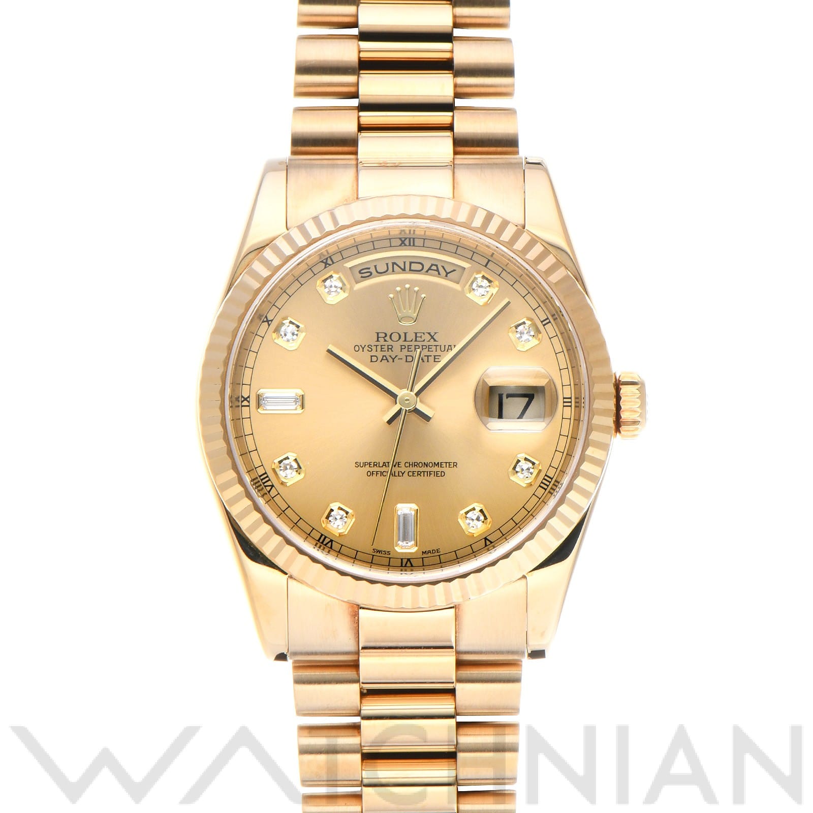 ロレックス デイデイト 36 118238A シャンパン/ダイヤモンド メンズ 時計 【中古】【wristwatch】