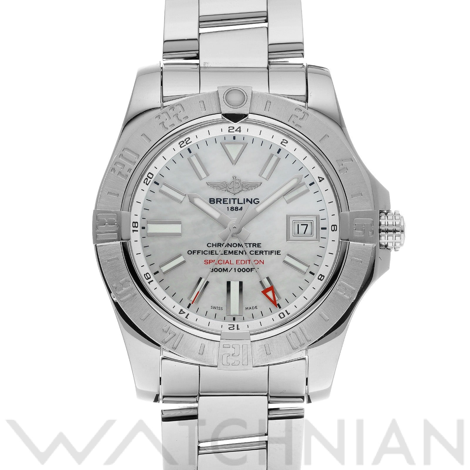 ブライトリング / BREITLING アベンジャーII GMT マザーオブパール A3239011/A809 ホワイトシェル メンズ 時計 【中古】【wristwatch】