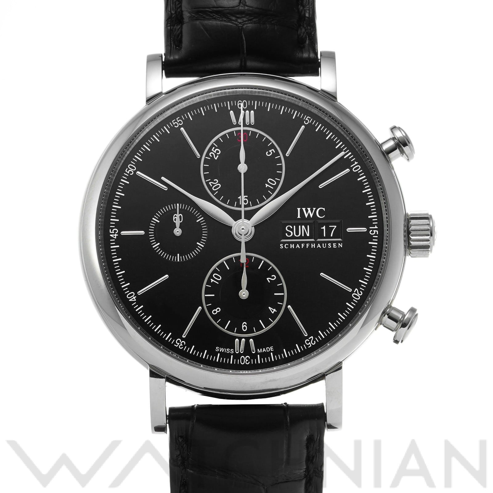 ポートフィノ クロノグラフ IW391008 ブラック インターナショナルウォッチカンパニー IWC メンズ 【中古】