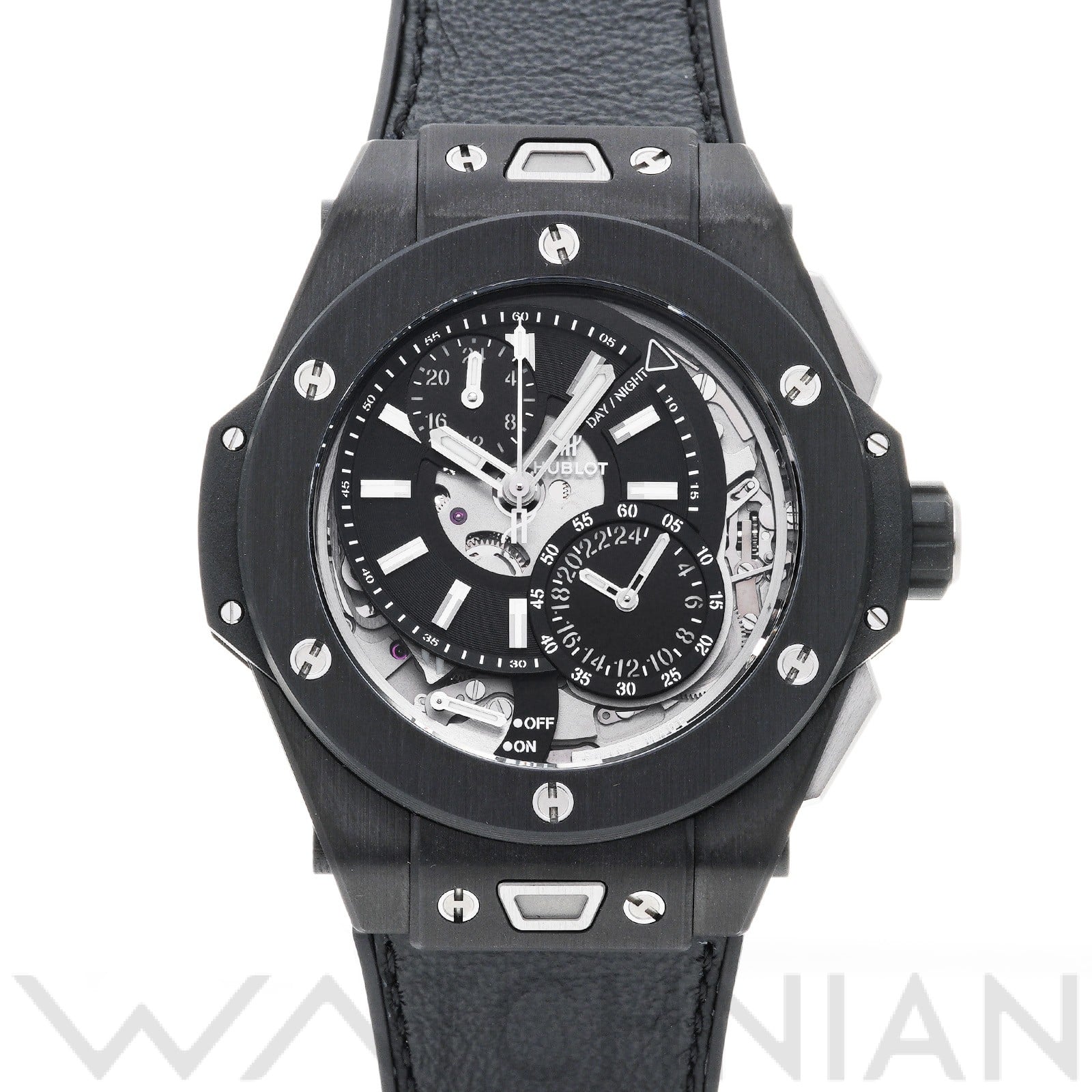 ビッグバン アラームリピーター GMT カーボン 403.QU.0120.VR.YOS サファイアクリスタル ウブロ HUBLOT メンズ 【中古】