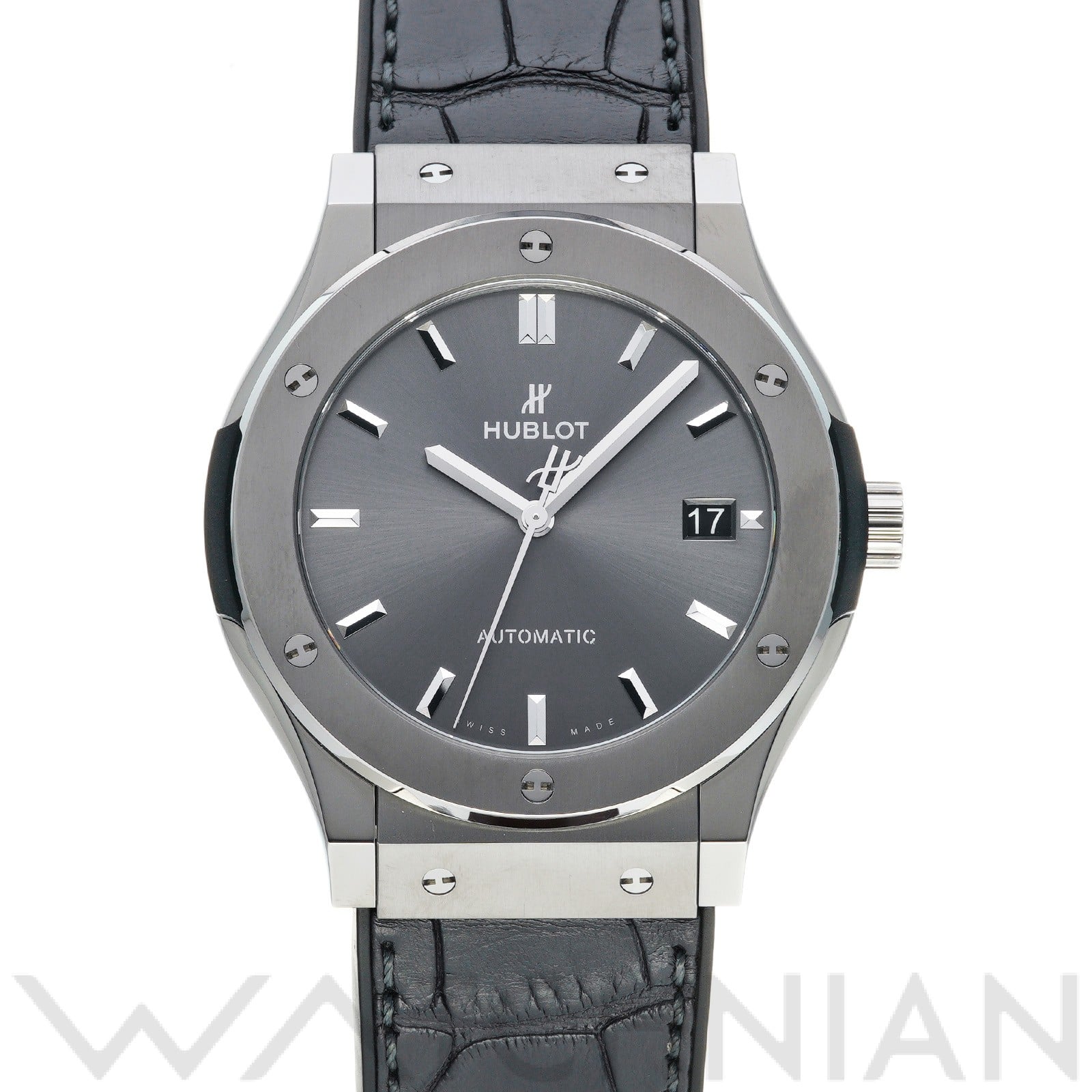 クラシックフュージョン レーシンググレー チタニウム 511.NX.7071.LR グレー ウブロ HUBLOT メンズ 【中古】