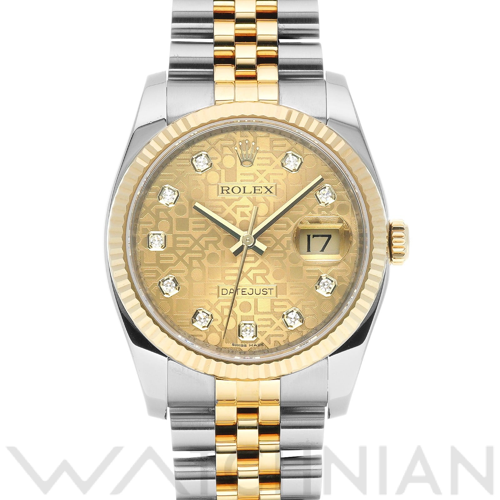 ロレックス デイトジャスト 36 116233G シャンパンコンピュータ/ダイヤモンド メンズ 時計 【中古】【wristwatch】