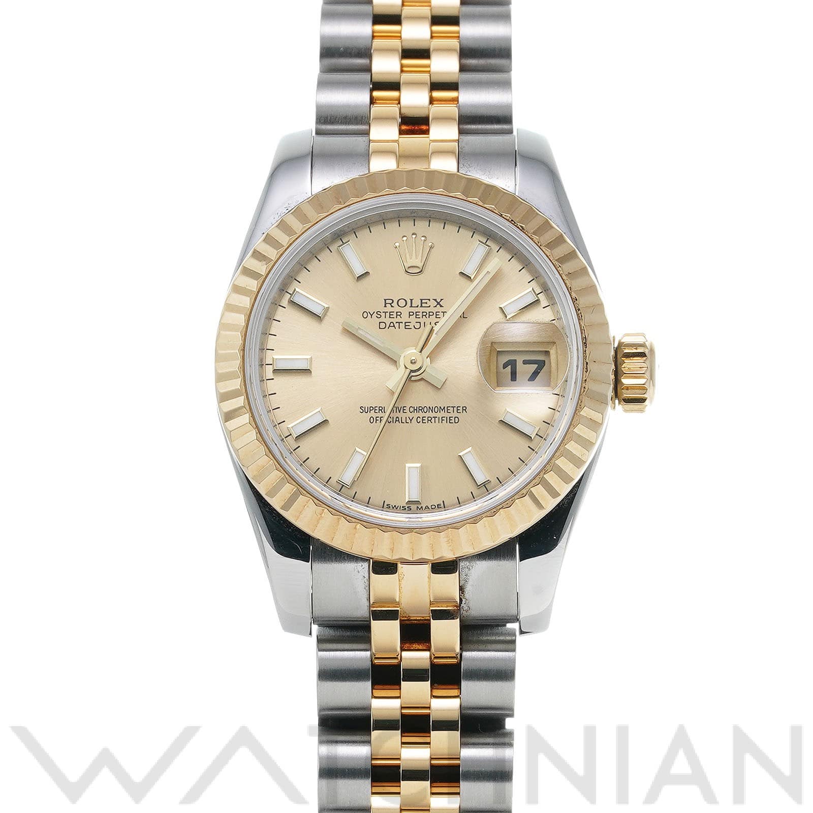 ロレックス デイトジャスト 26 179173 シャンパン レディース 時計 【中古】【wristwatch】