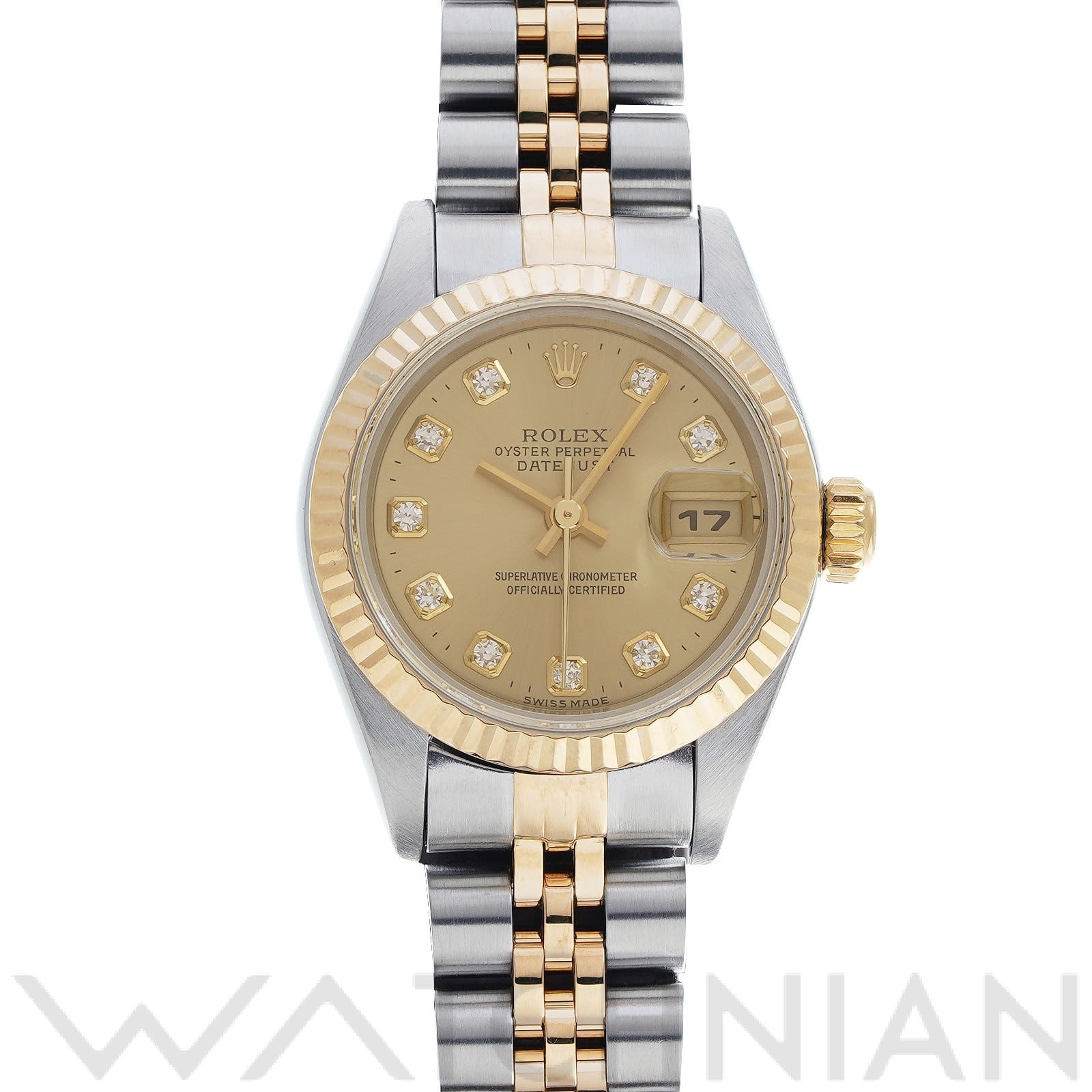 デイトジャスト 69173G T番(1997年頃製造) シャンパン/ダイヤモンド ロレックス ROLEX レディース 【中古】