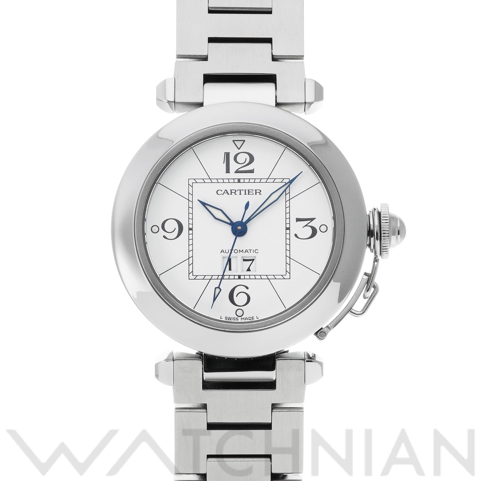 カルティエ / CARTIER パシャC ビッグデイト W31055M7 ホワイト ユニセックス 時計 【中古】【wristwatch】