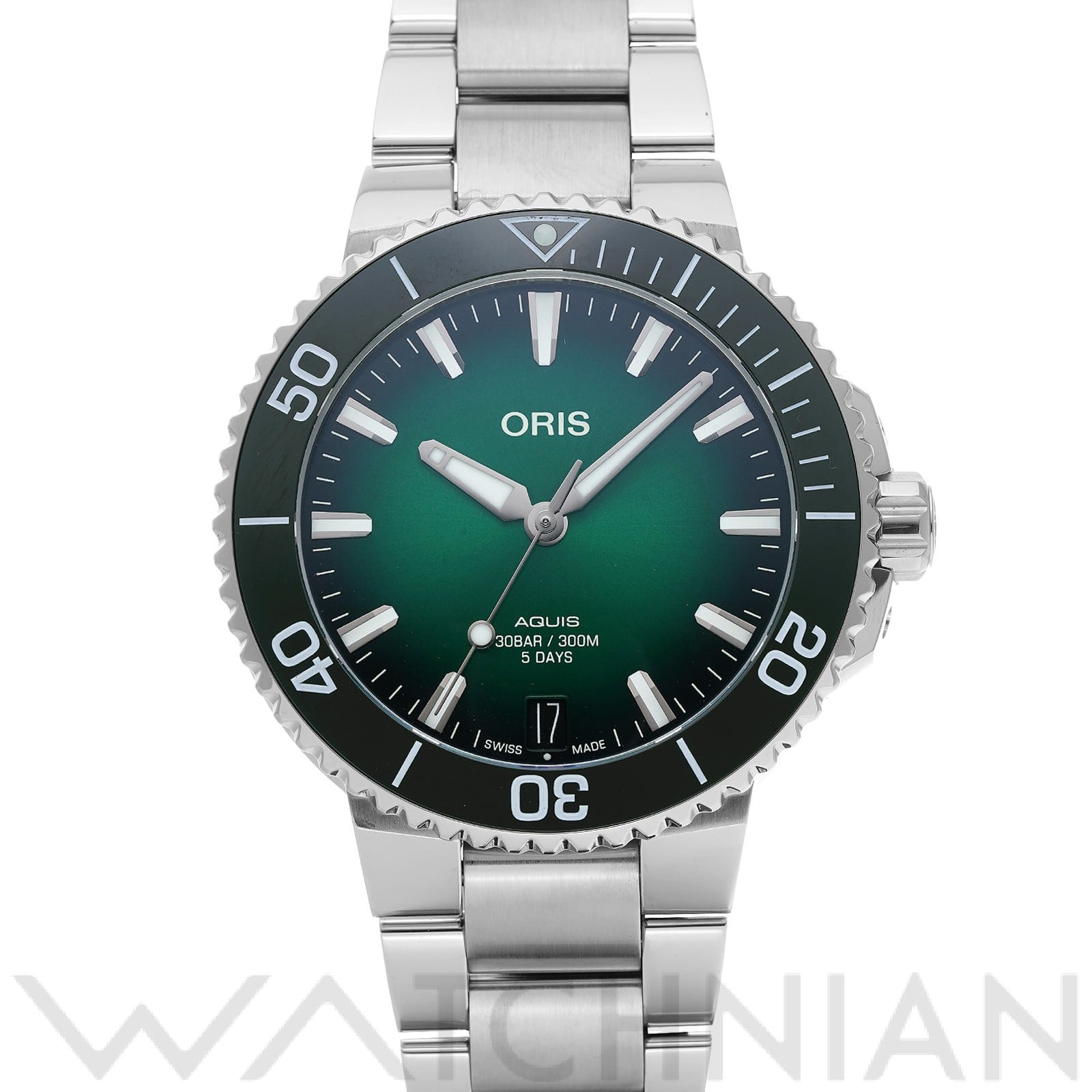 オリス / ORIS アクイス デイト キャリバー400 01 400 7769 4157-07 8 22 09 グリーン メンズ 時計 【中古】【wristwatch】