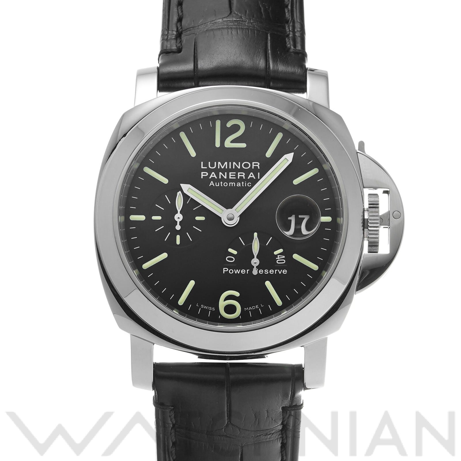 ルミノール パワーリザーブ PAM00090 R番(2015年製造) ブラック パネライ OFFICINE PANERAI メンズ 【中古】
