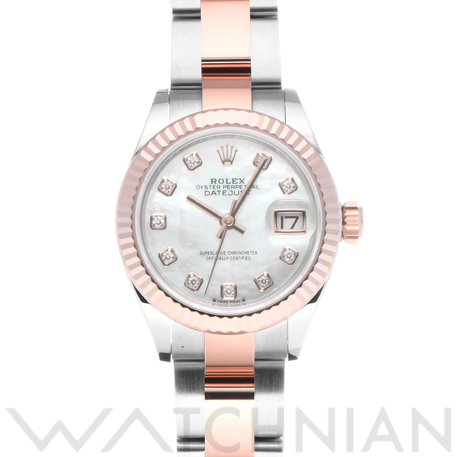 ロレックス レディ デイトジャスト 28 279171NG ホワイトシェル/ダイヤモンド レディース 時計 【中古】【wristwatch】