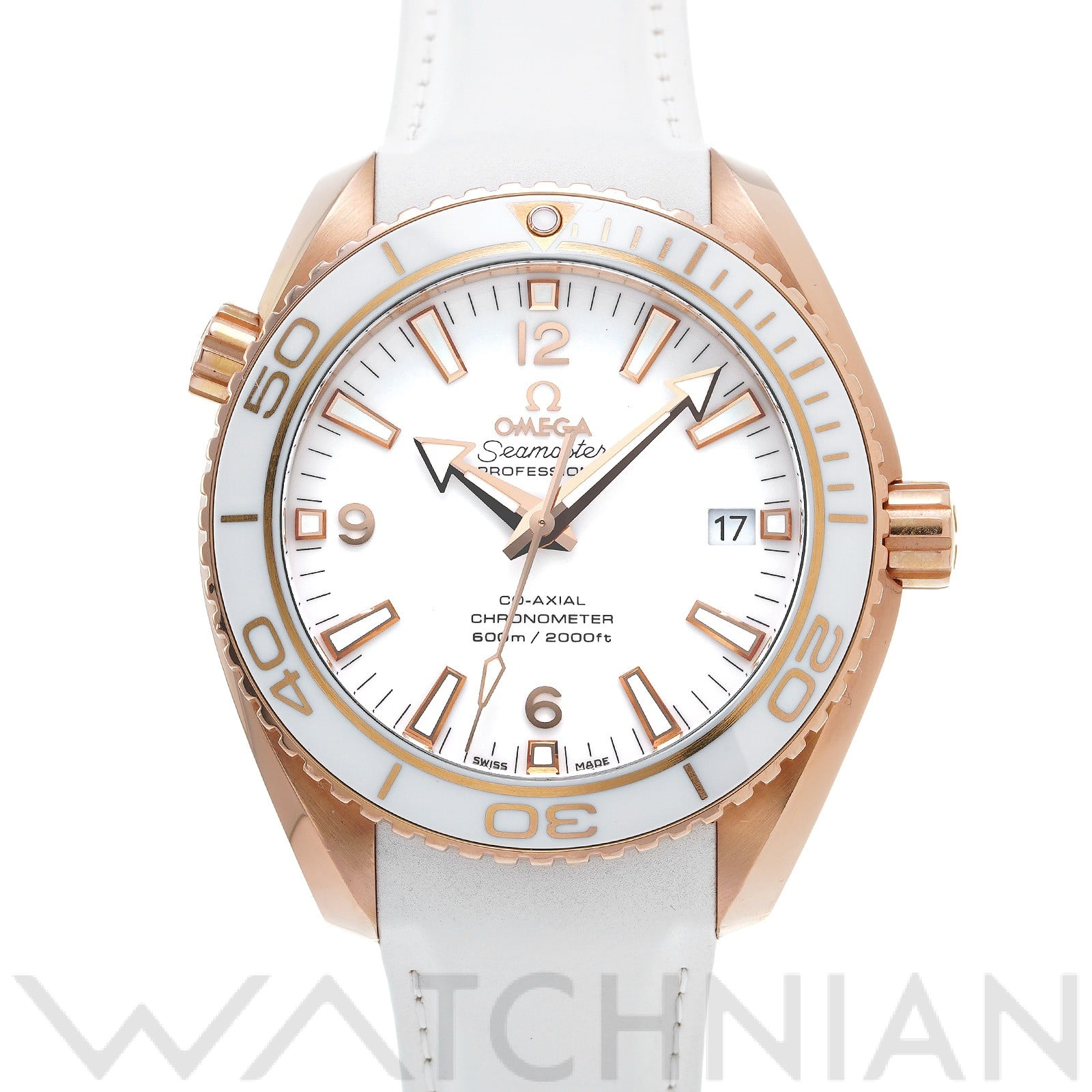 シーマスター プラネットオーシャン 600 コーアクシャル 232.63.42.21.04.001 ホワイト オメガ OMEGA メンズ 【中古】