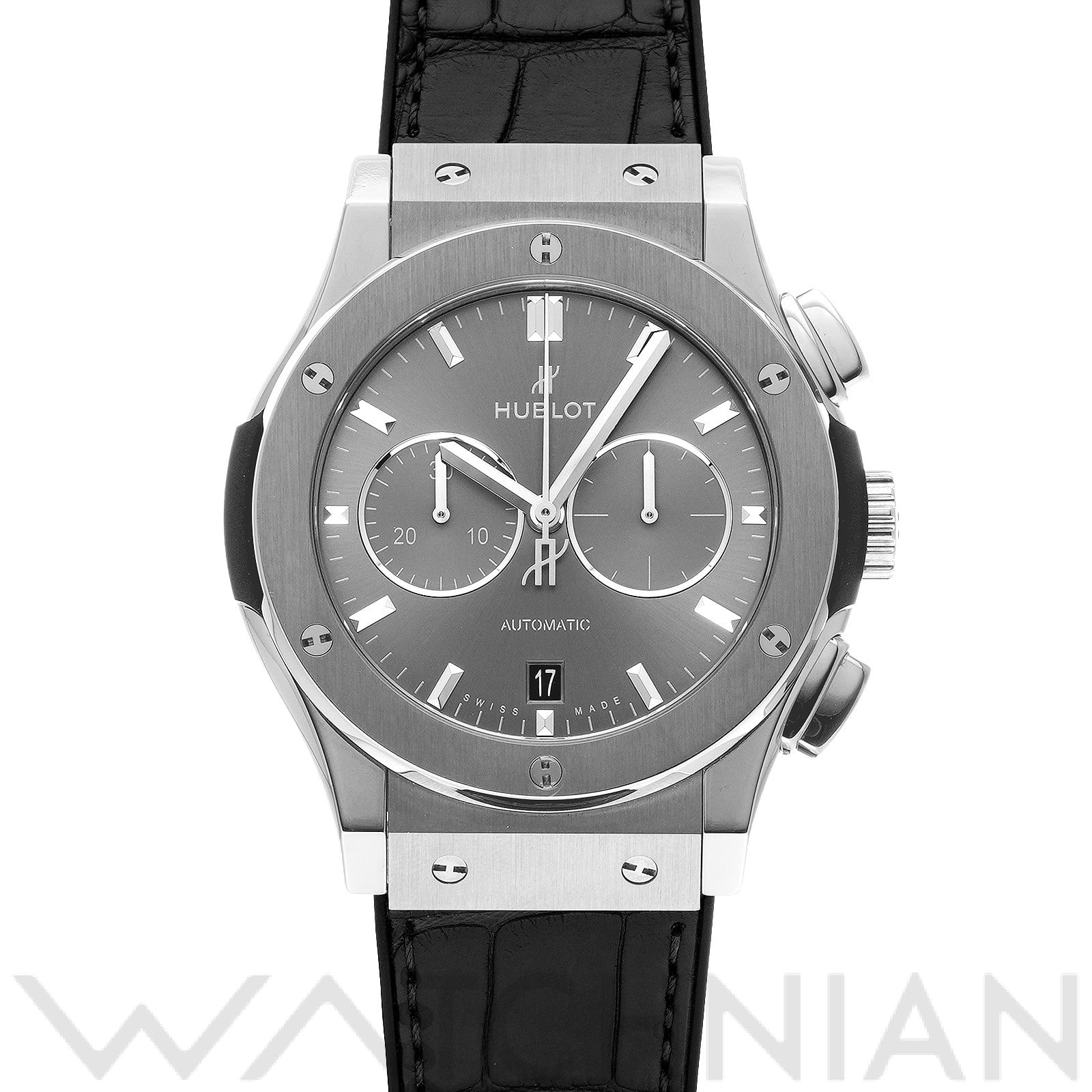 クラシックフュージョン チタニウム クロノグラフ レーシンググレー 541.NX.7070.LR グレー ウブロ HUBLOT メンズ 【中古】