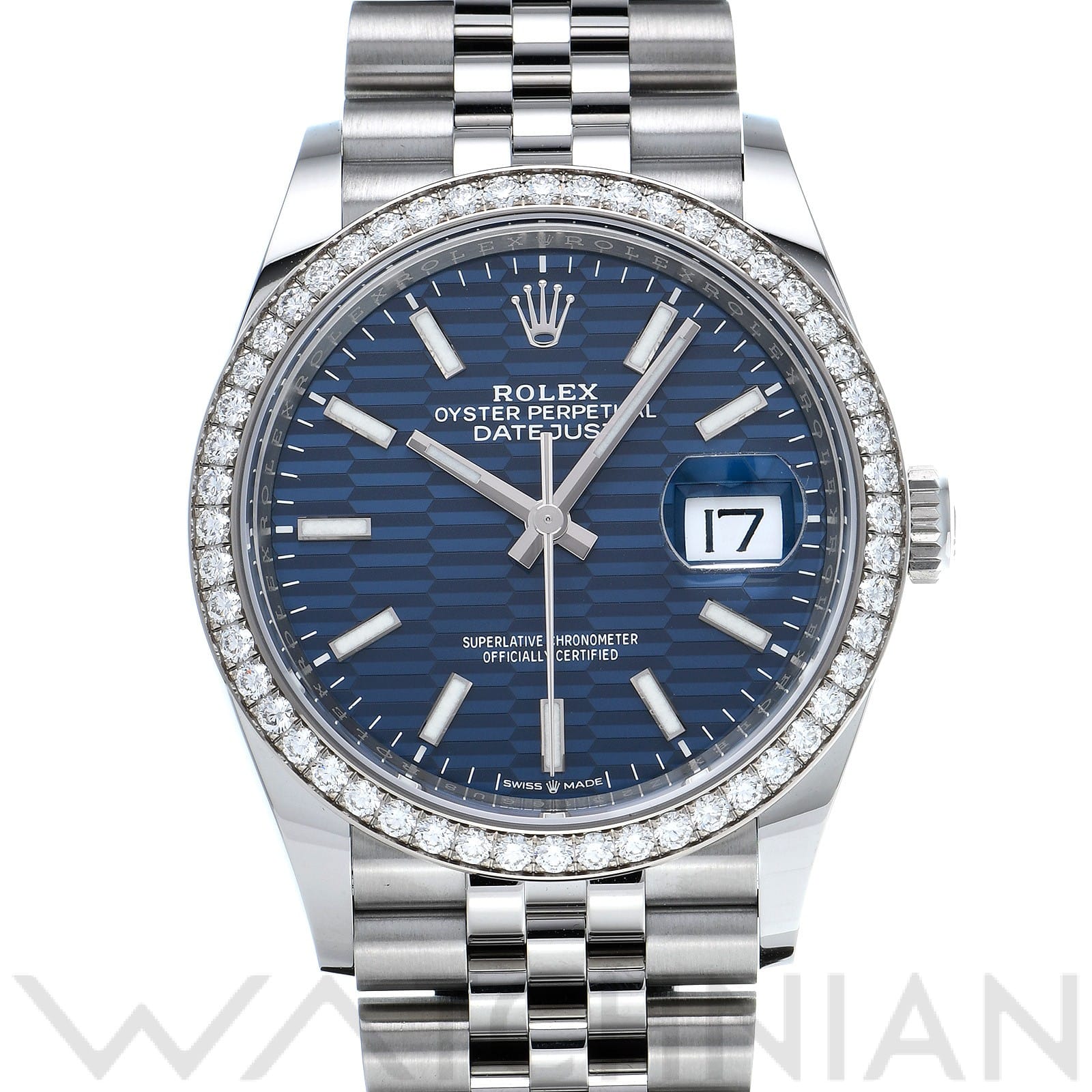 ロレックス デイトジャスト 36 126284RBR ブライトブルー フルーテッドモチーフ メンズ 時計 【中古】【wristwatch】