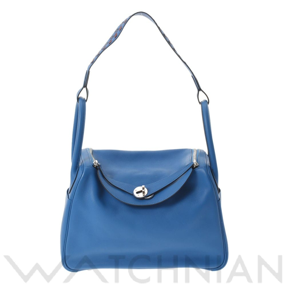 リンディ 30　トレサージュ 2WAY ブルーイドラ/パラジウム金具 ヴォースイフト HERMES エルメス レディース 【中古】