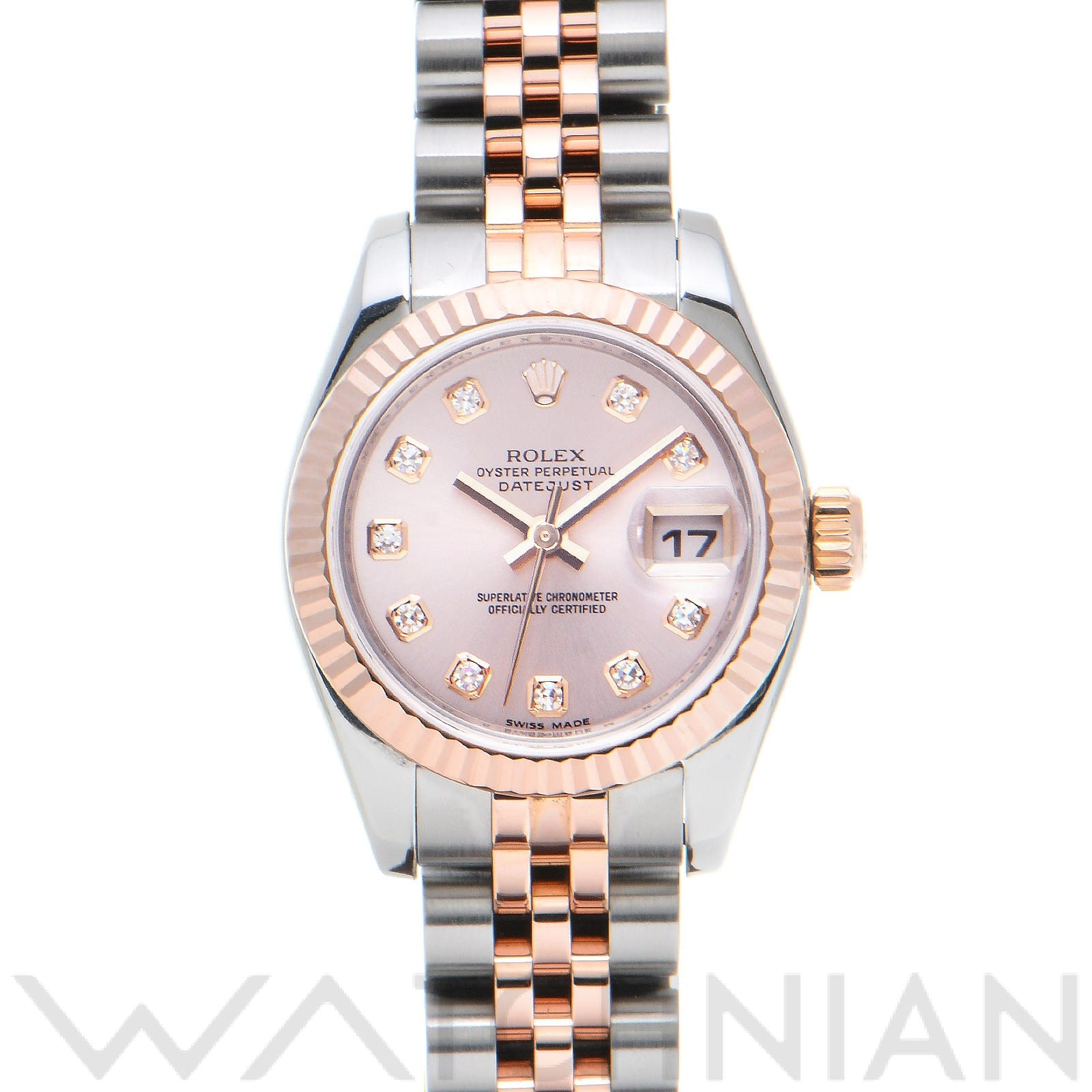 ロレックス レディ デイトジャスト 26 179171G ピンク/ダイヤモンド レディース 時計 【中古】【wristwatch】