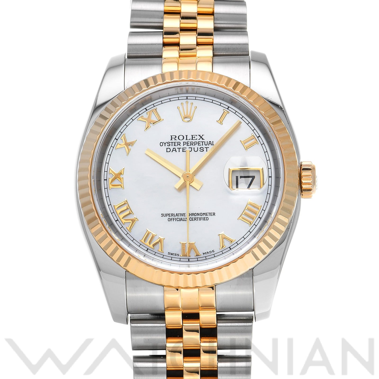 ロレックス デイトジャスト 36 116233NR ホワイトシェル メンズ 時計 【中古】【wristwatch】