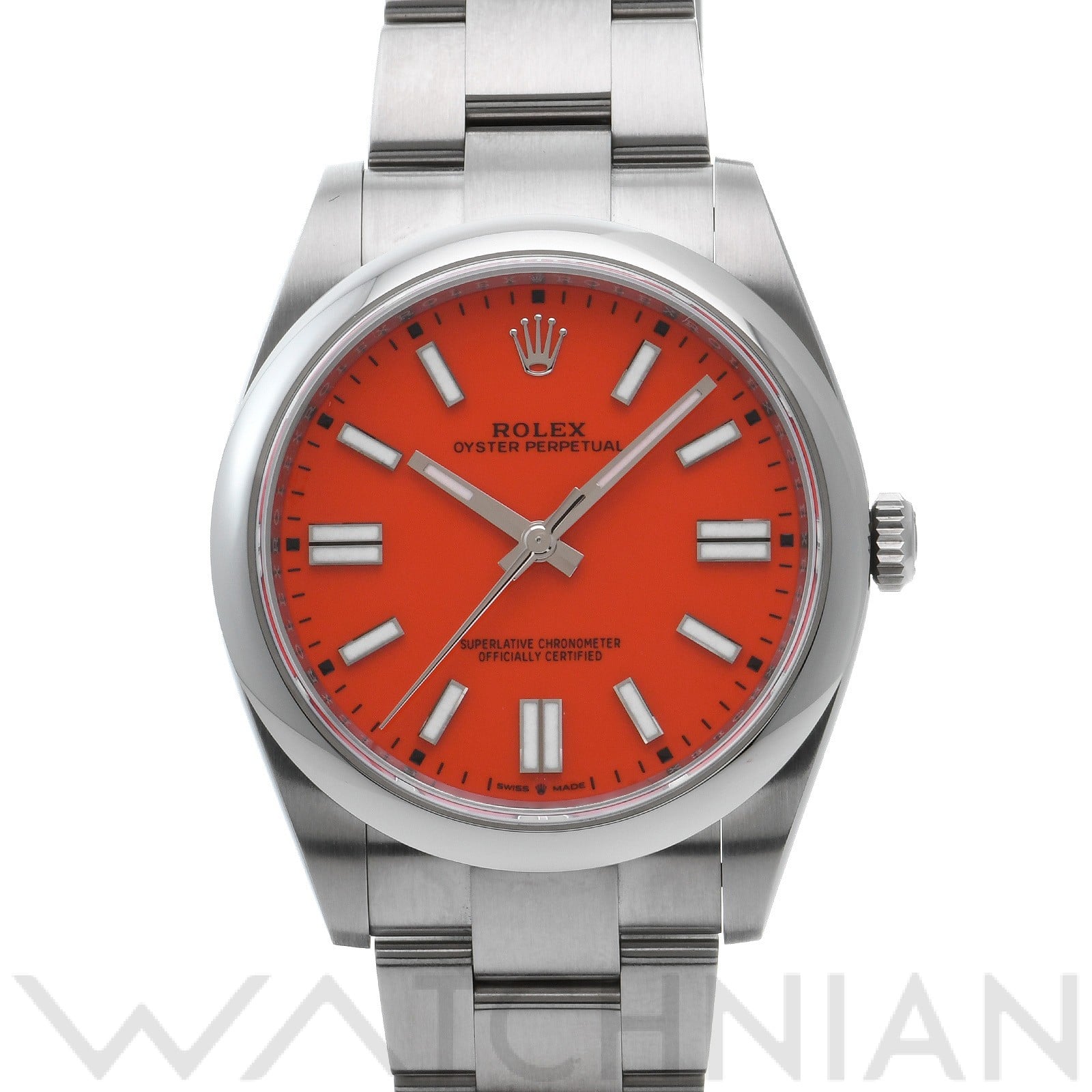 ロレックス オイスターパーペチュアル 41 124300 コーラルレッド メンズ 時計 【中古】【wristwatch】