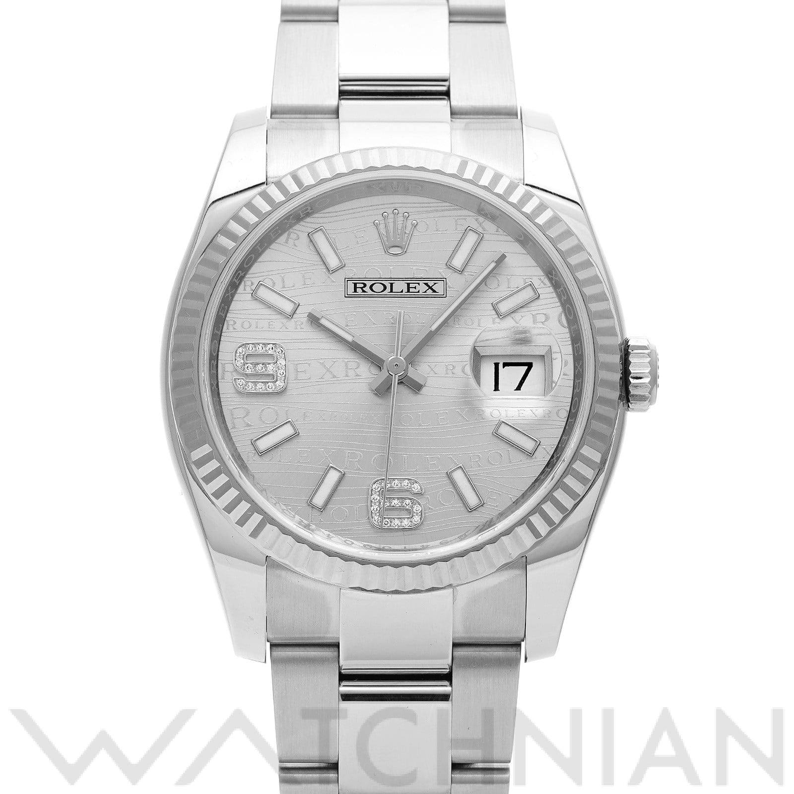 ロレックス デイトジャスト 36 116234 シルバーウェーブ/ダイヤモンド メンズ 時計 【中古】【wristwatch】