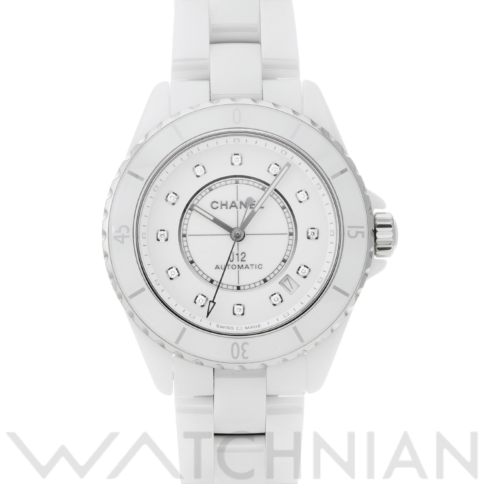 シャネル / CHANEL J12 38 H5705 ホワイトラッカー/ダイヤモンド メンズ 時計 【中古】【wristwatch】