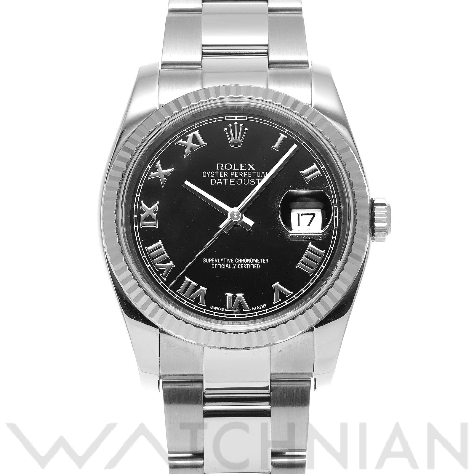 ロレックス デイトジャスト 36 116234 ブラック メンズ 時計 【中古】【wristwatch】