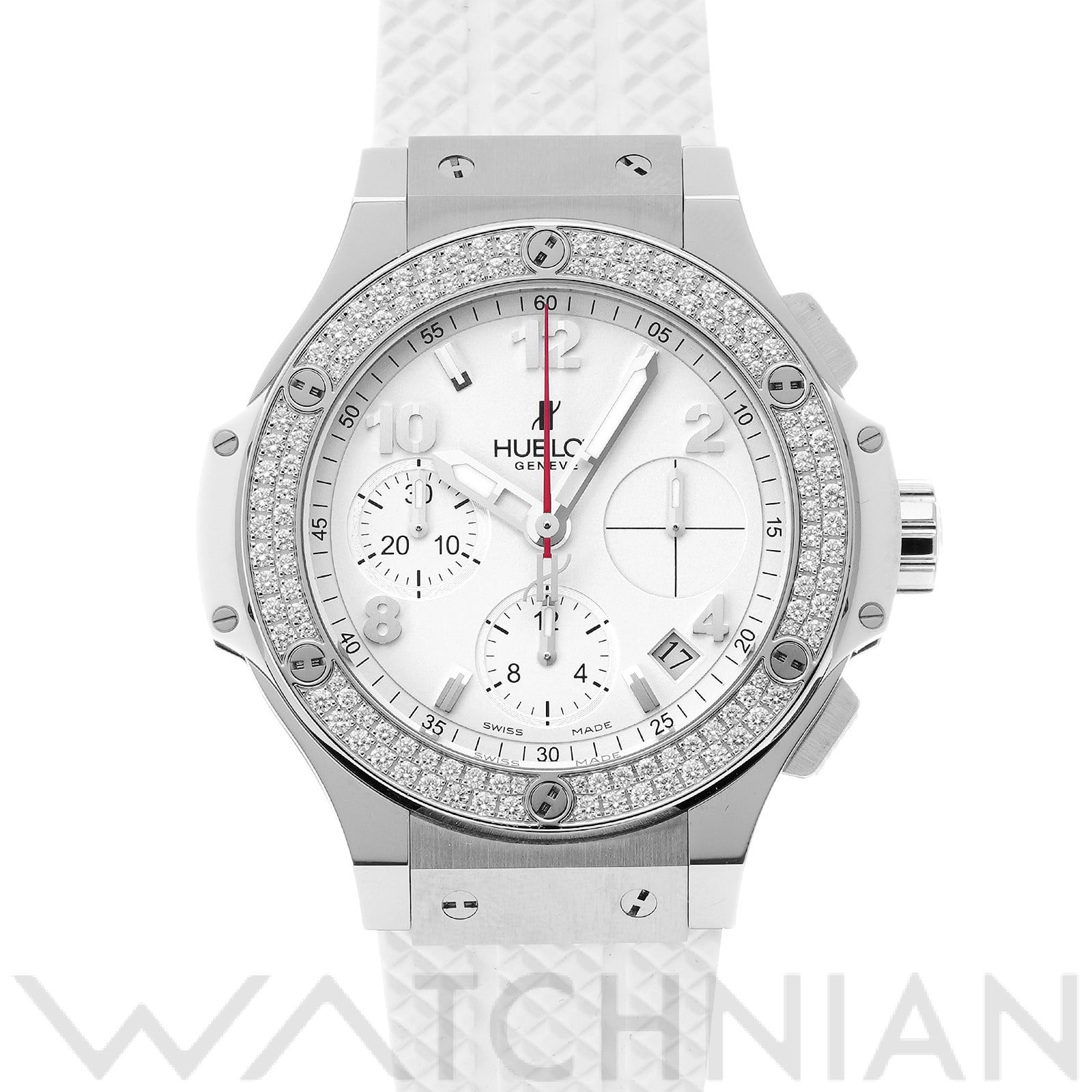 ビッグバン スチールホワイト ダイヤモンド 342.SE.230.RW.114 ホワイト ウブロ HUBLOT メンズ 【中古】
