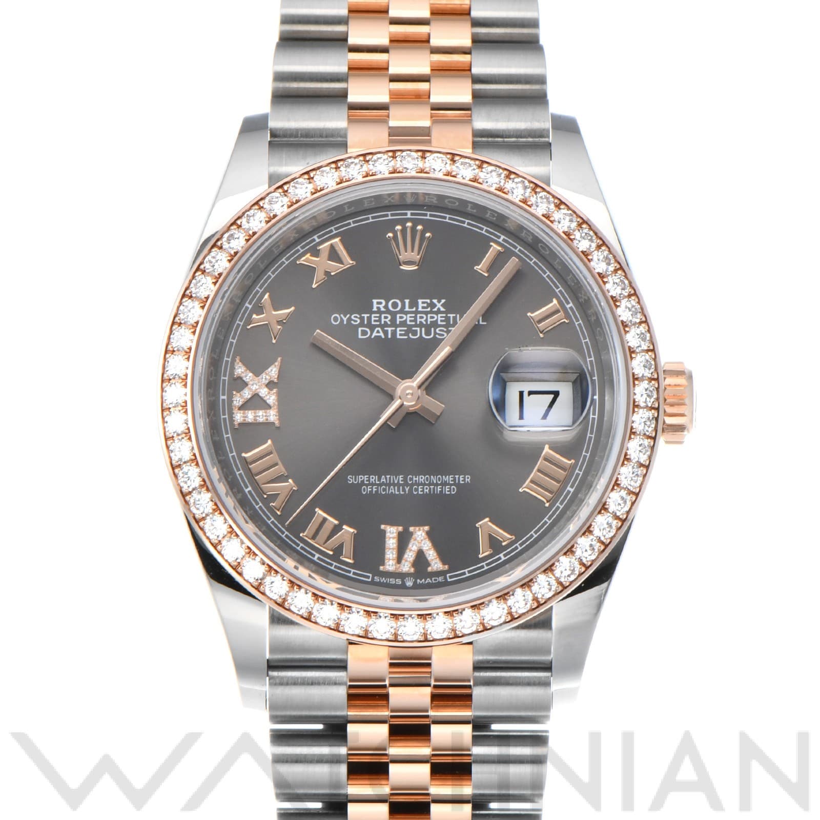 ロレックス デイトジャスト 36 126281RBR スレート/ダイヤモンド メンズ 時計 【中古】【wristwatch】