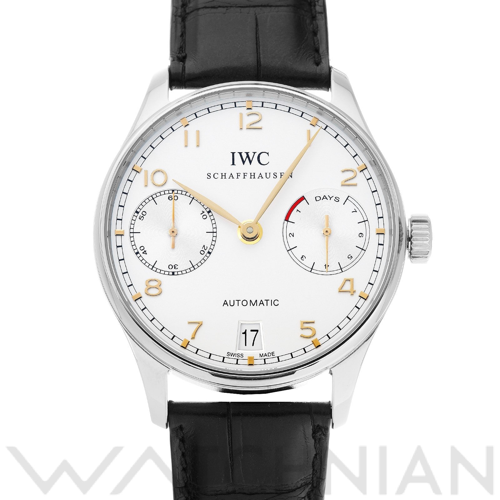 ポルトギーゼ オートマティック 7デイズ IW500114 シルバーメッキ インターナショナルウォッチカンパニー IWC メンズ 【中古】