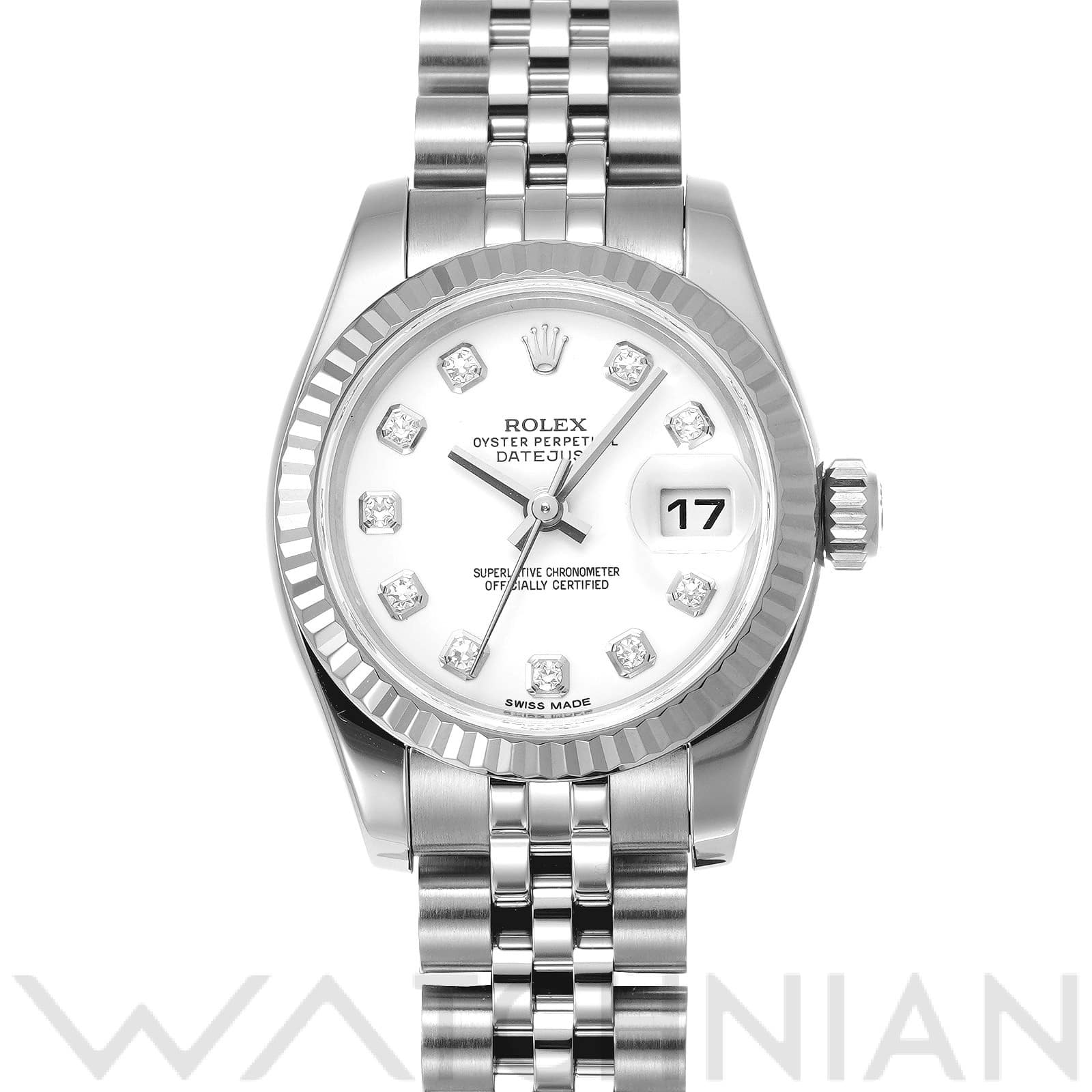 ロレックス デイトジャスト 26 179174G ホワイト/ダイヤモンド レディース 時計 【中古】【wristwatch】