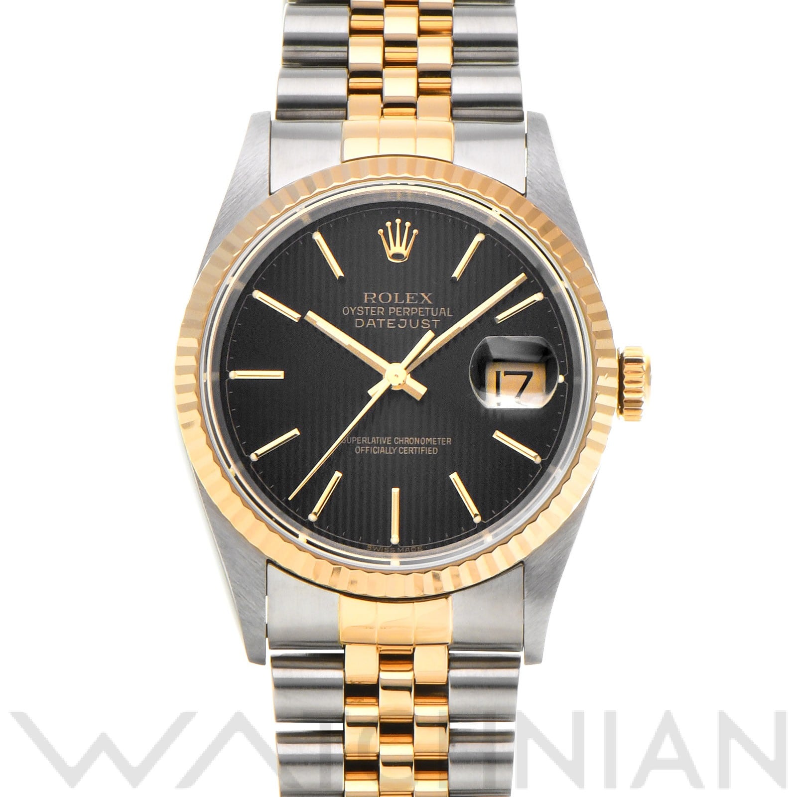 ロレックス デイトジャスト 36 16233 ブラックタペストリー メンズ 時計 【中古】【wristwatch】